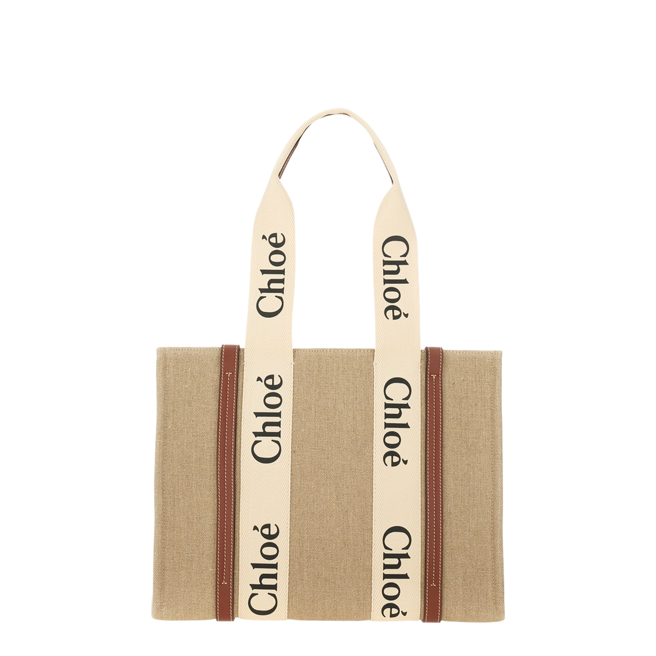 Double Long Handle Linen Bag with Logo