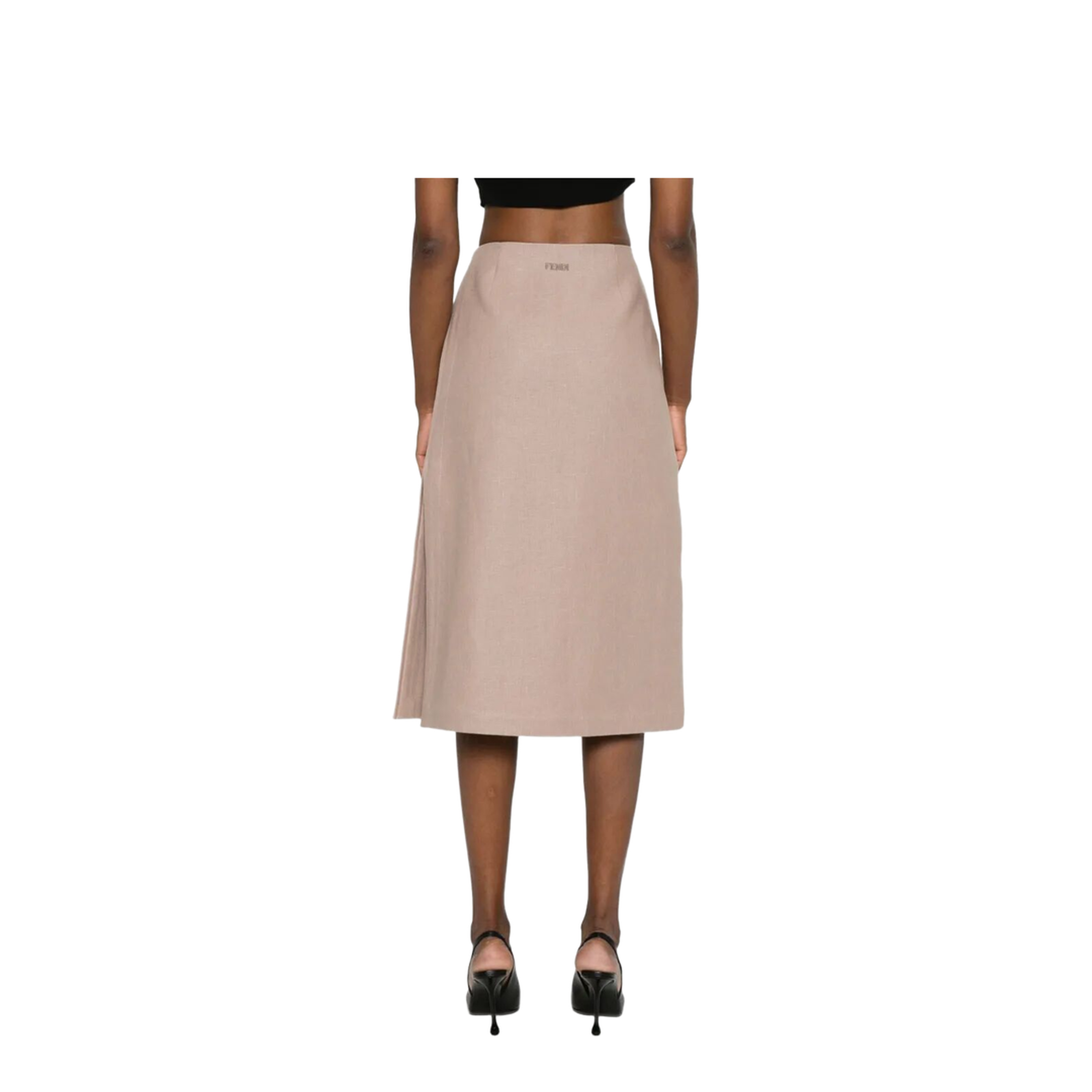 MAYFEYR - Fendi - Waxed Linen Straight Midi Skirt - FQ7634AUOK