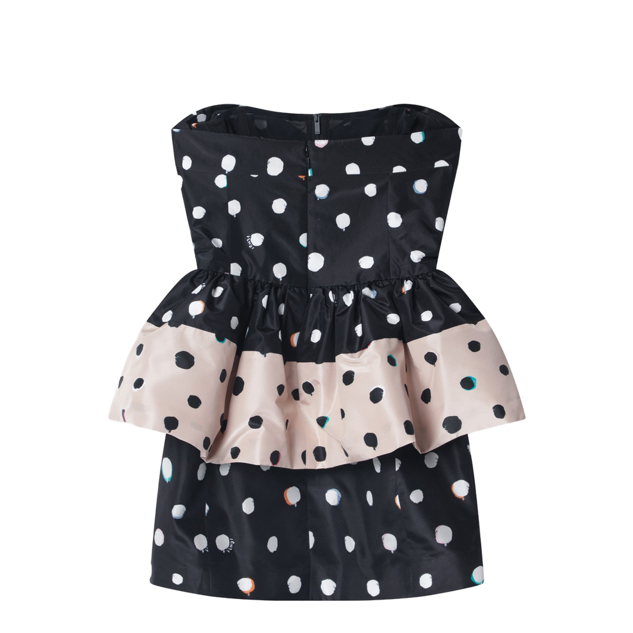 Black Printed Taffeta Dress