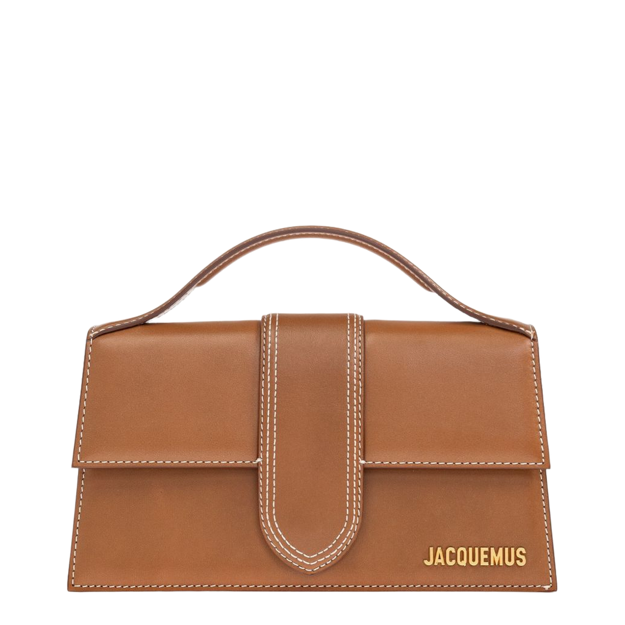Bambino Large Calfskin Top-Handle Bag - Light Brown