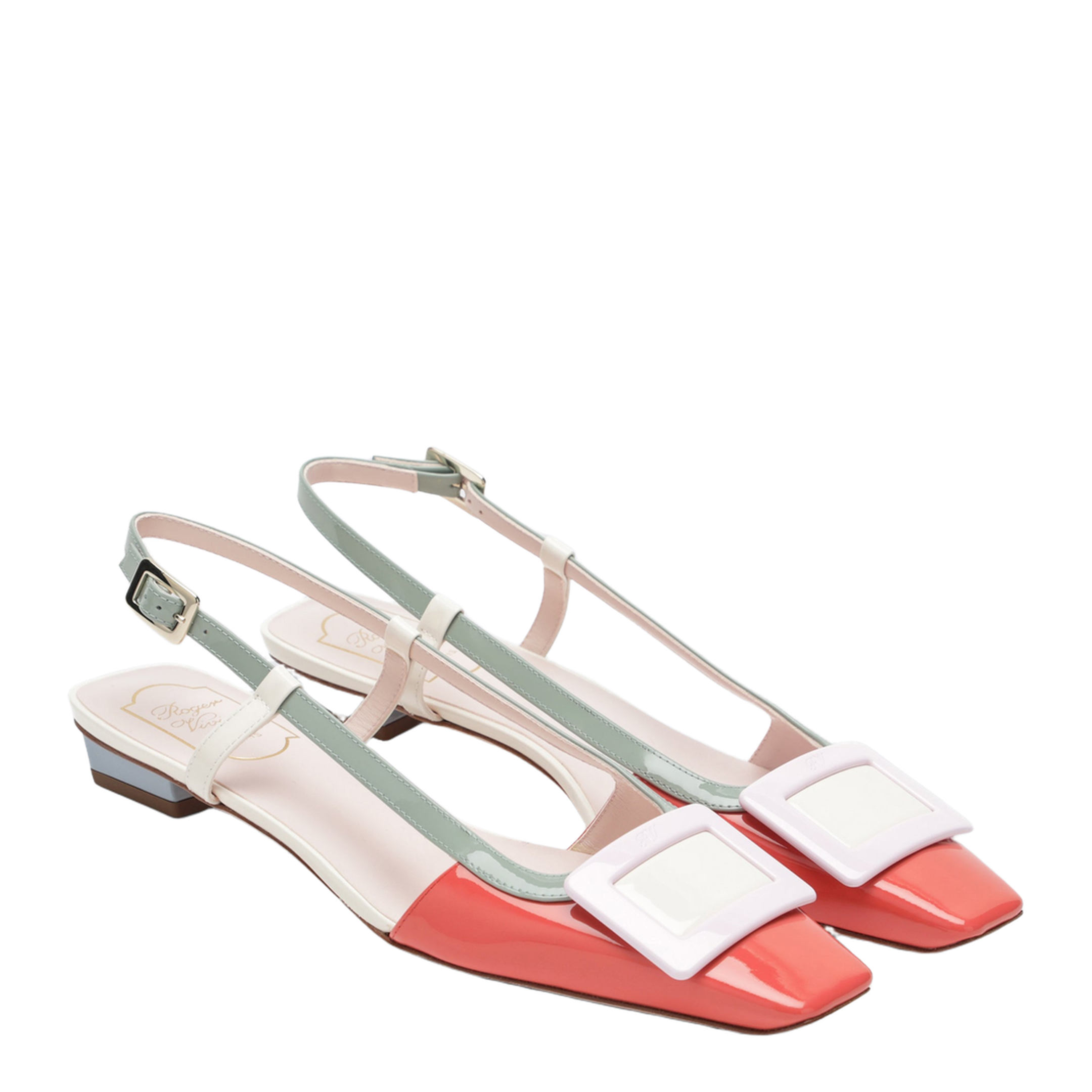 MAYFEYR - Roger Vivier - Multicolour Belle Vivier Slingback Ballerinas In Patent Leather - RVW00725601D1P6L91