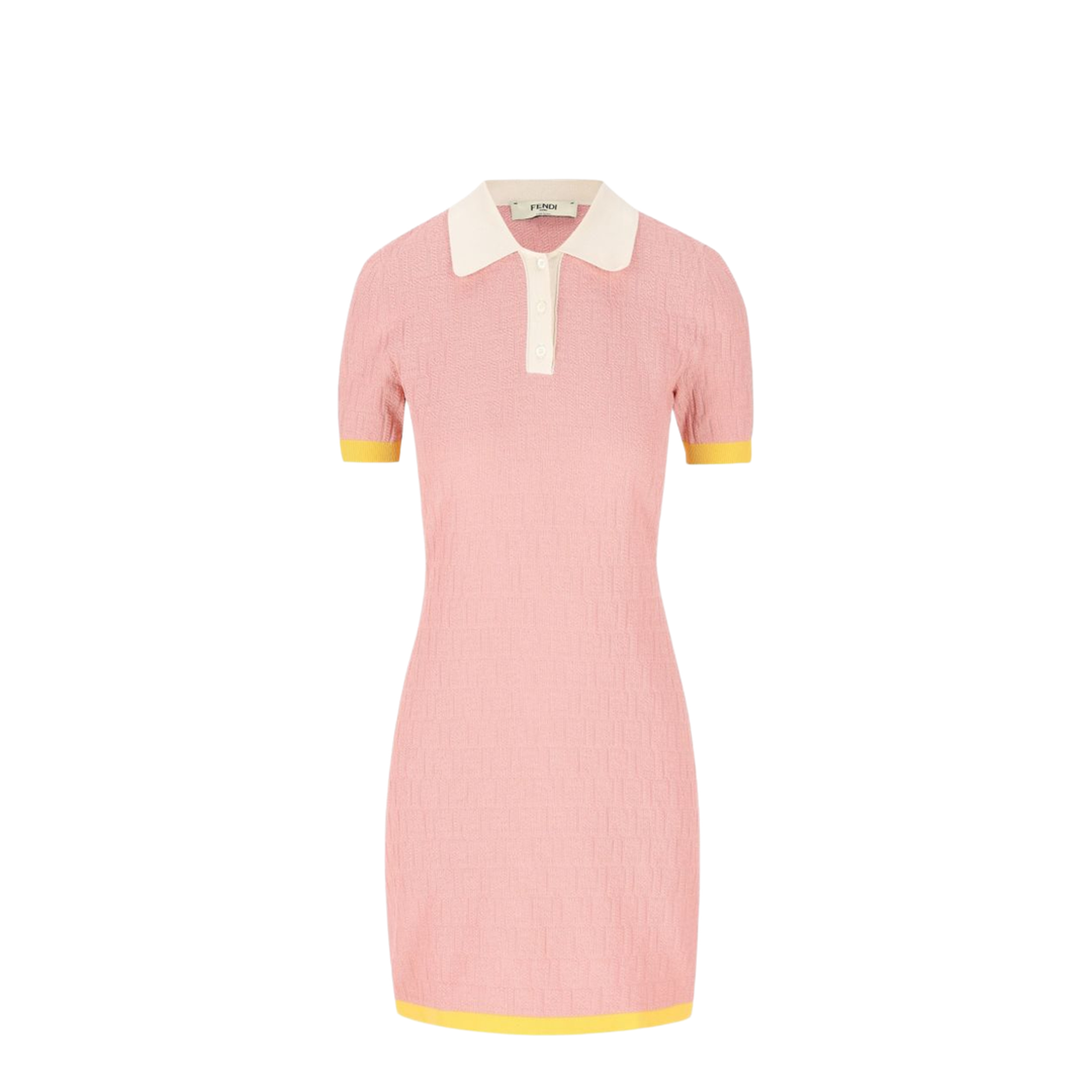 Pink Polo Dress with FF Jacquard