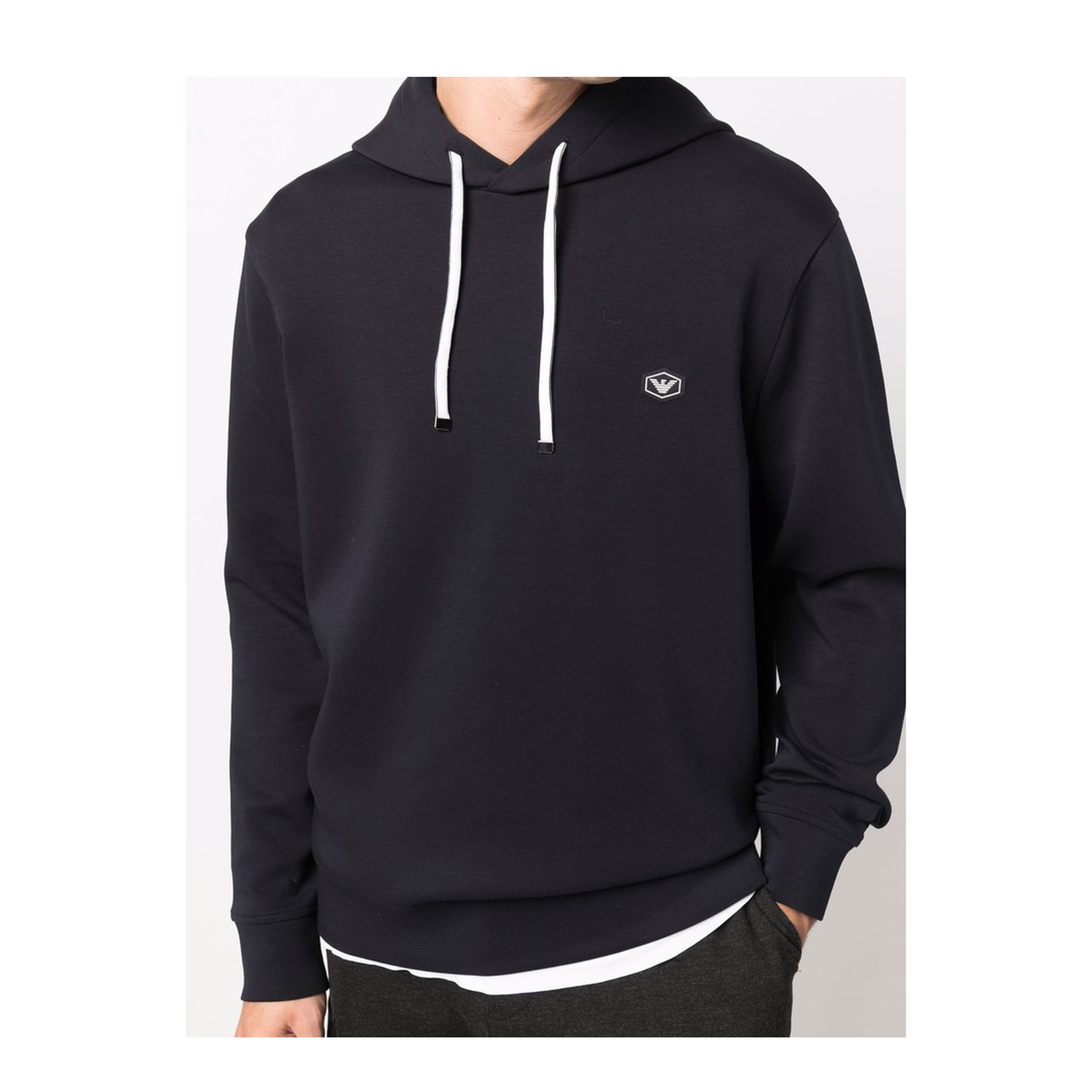 Hooded Sweatshirt with Micro Logo Patch