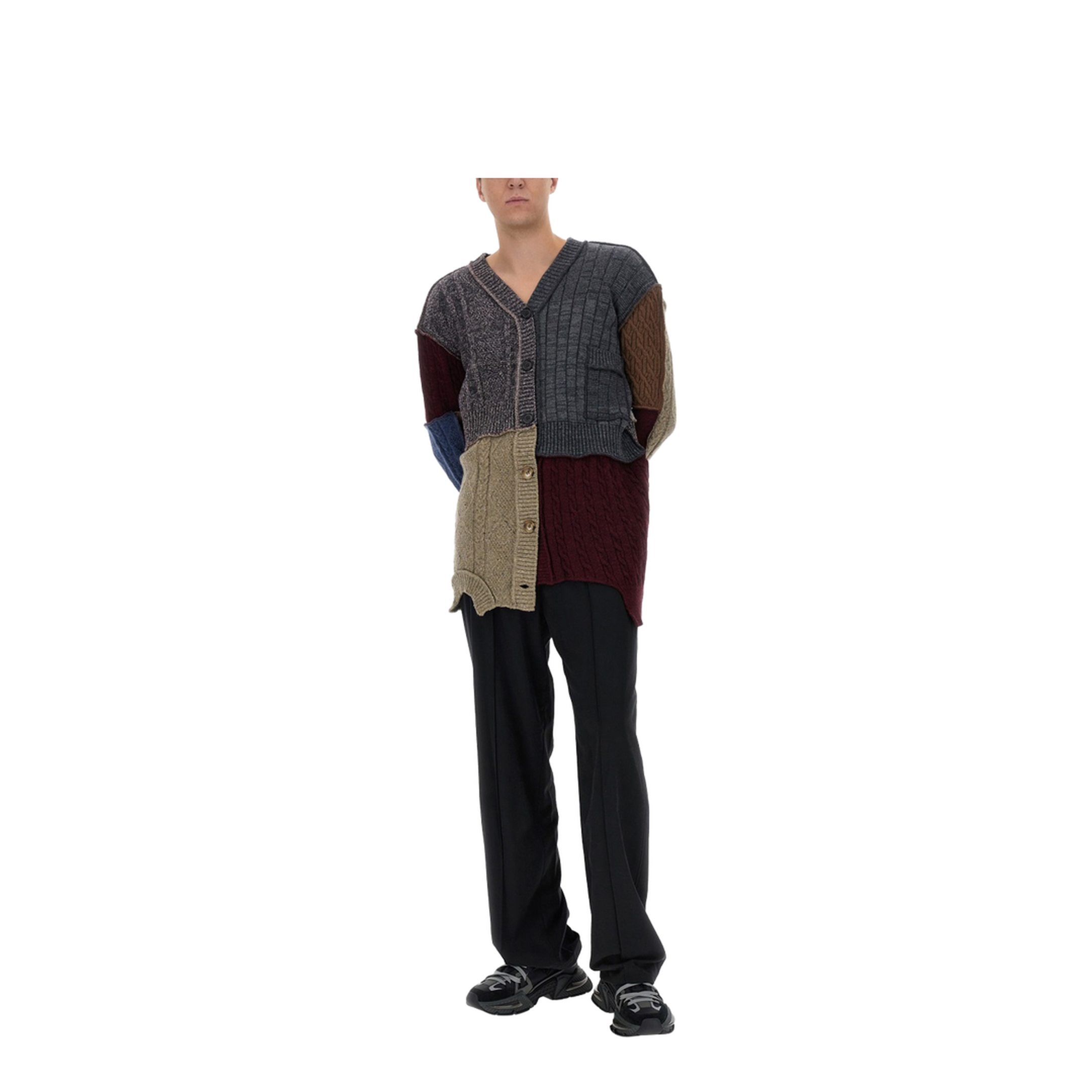 Patchwork Distressed Cardigan