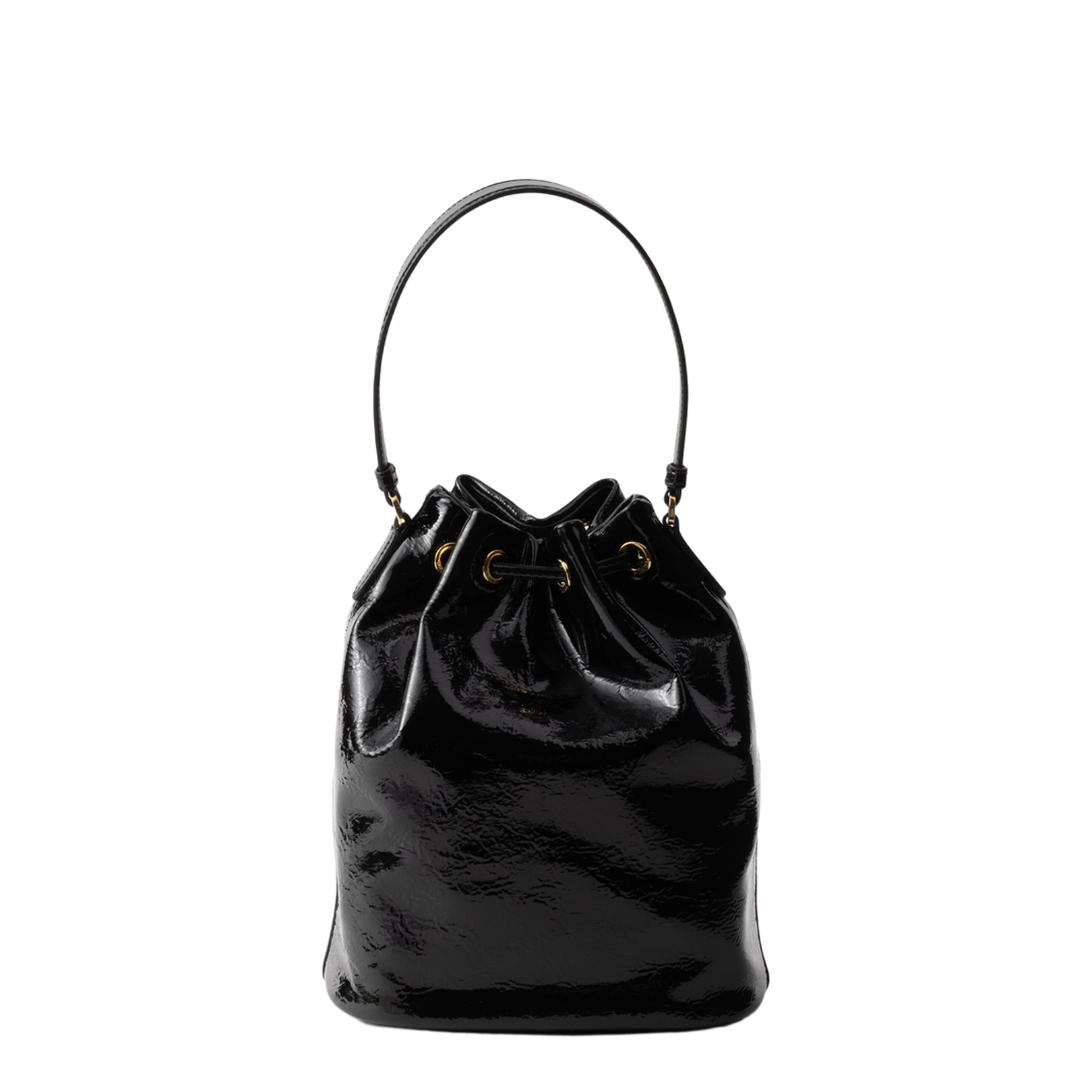 Duet Bucket Bag in Black Naplak