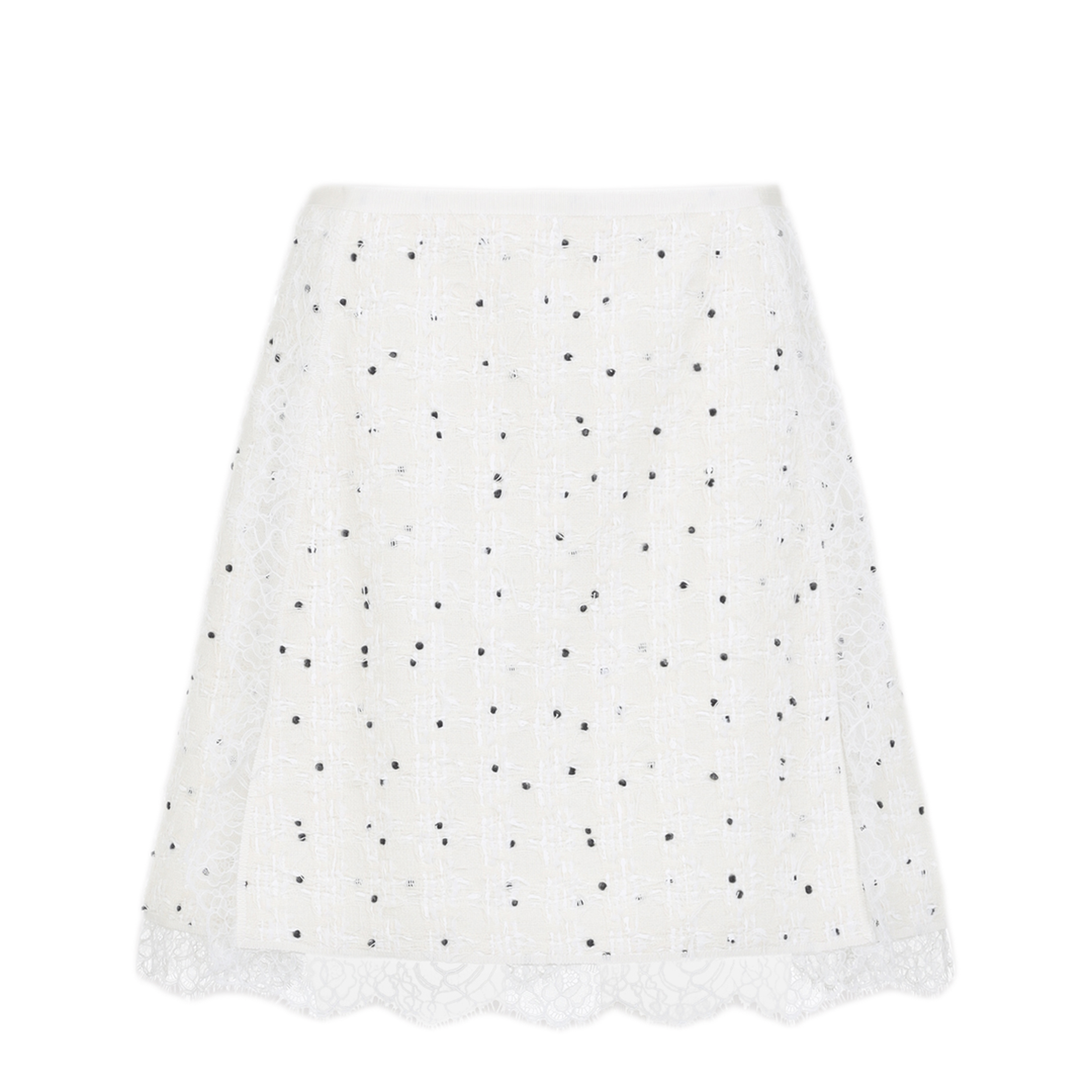 MAYFEYR - GIAMBATTISTA VALLI - Ivory Cotton Mini Skirt - 25FWPVCA204128LINM019