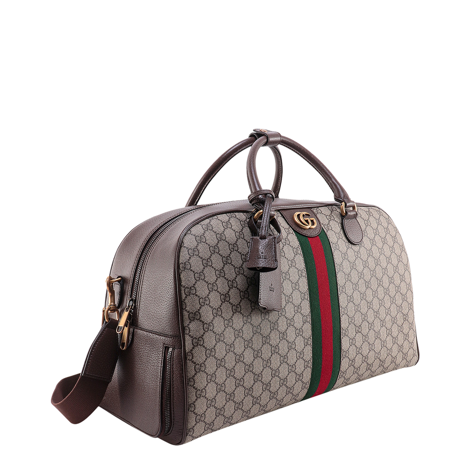 Ophidia Leather Boston Bag - Gray