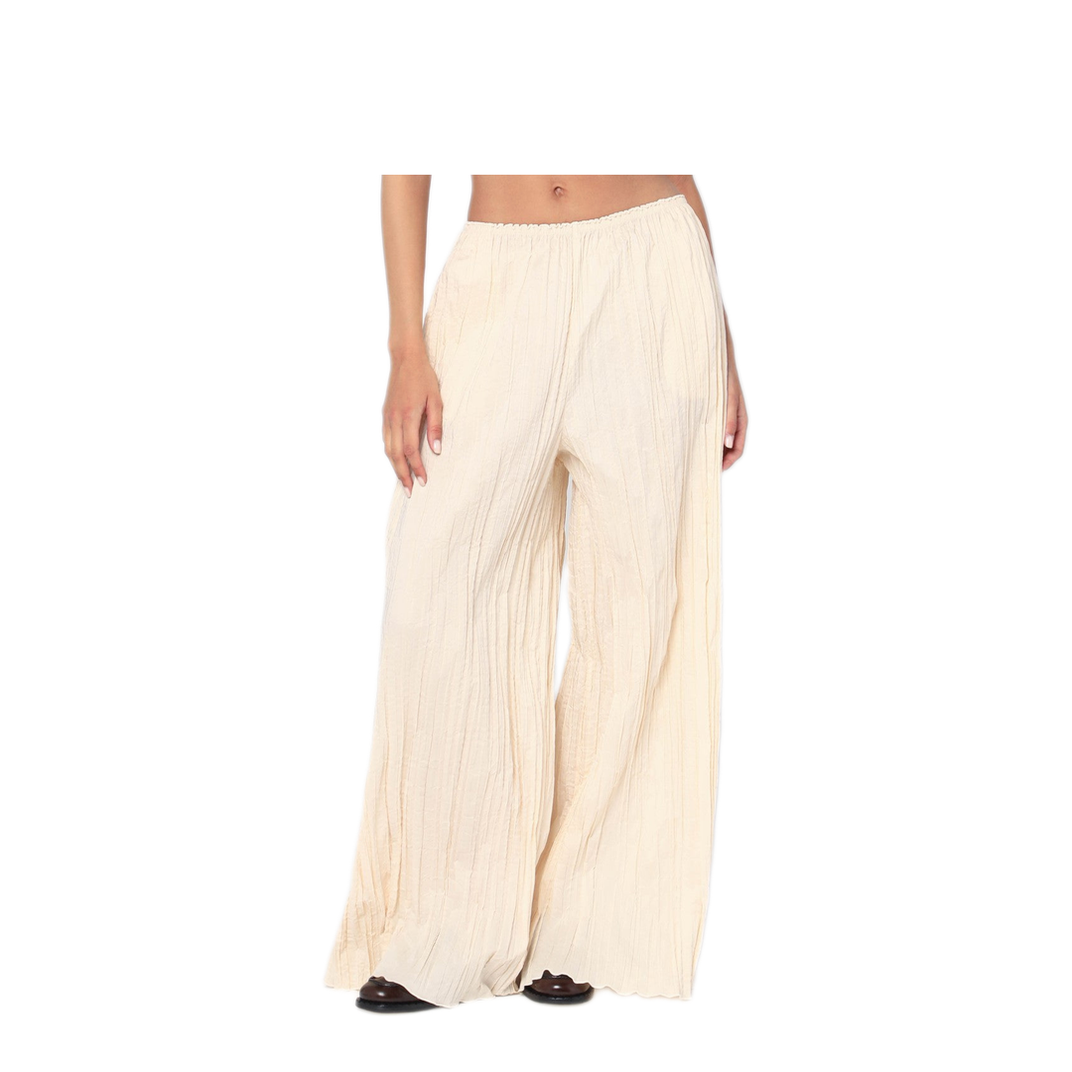 MAYFEYR - MKDT Studio - Pinola Atelier Pleated Fabric Ivory Trousers - 25-3-220-3213COBA