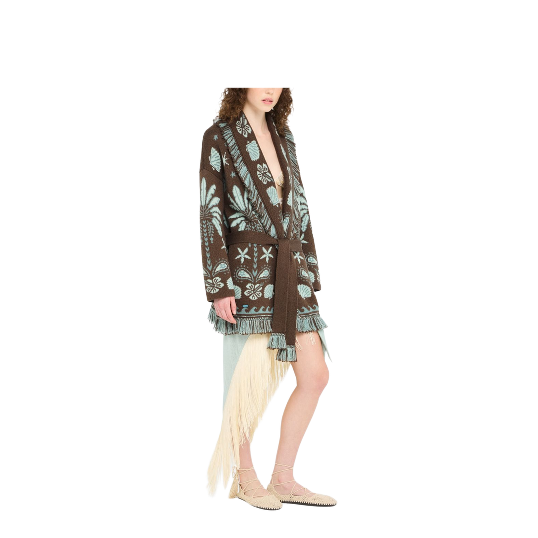 Echoes Of The Island Cardigan Sandal Wood-Wave