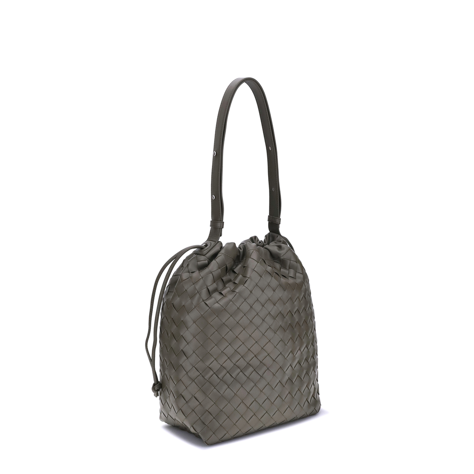 Cypress Coloured Bucket Bag in Intrecciato