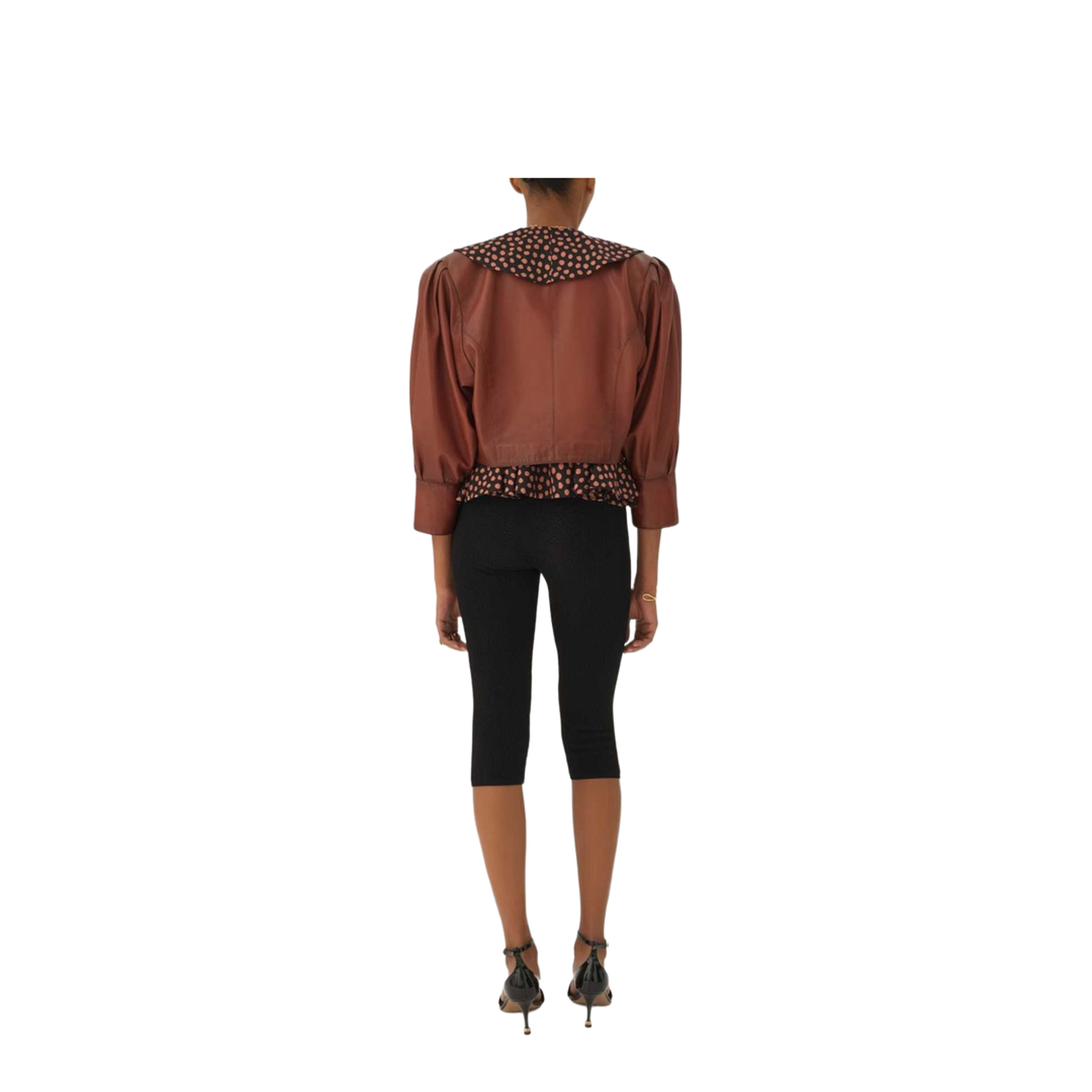 Short Burgundy Jacket in Plongé Nappa Leather