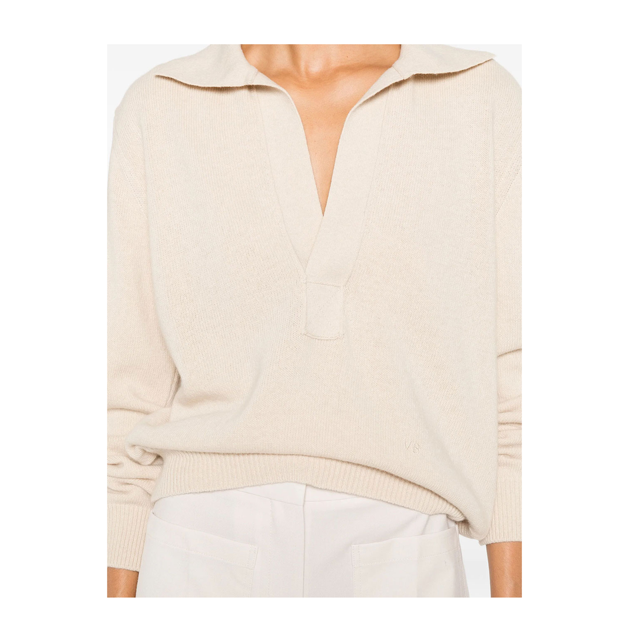 MAYFEYR - Victoria Beckham - Genevieve Polo Jumper In Merino Wool - 1326KJU007475A