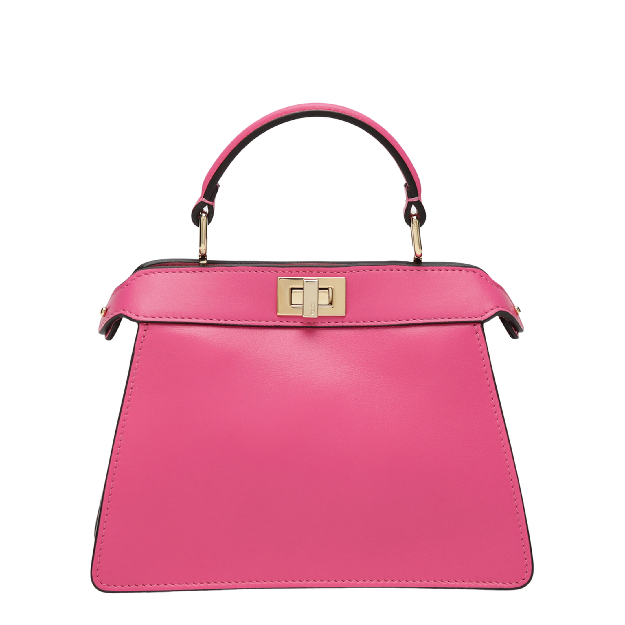 Peekaboo ISeeU Petite Calf Leather Top-Handle Bag - Petunia Pink