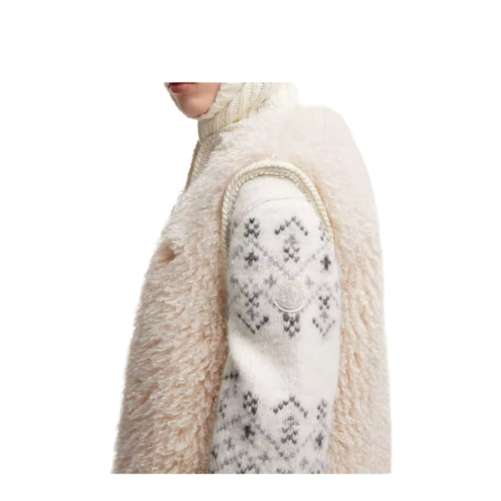 Light Beige Tournel Teddy Padded Gilet