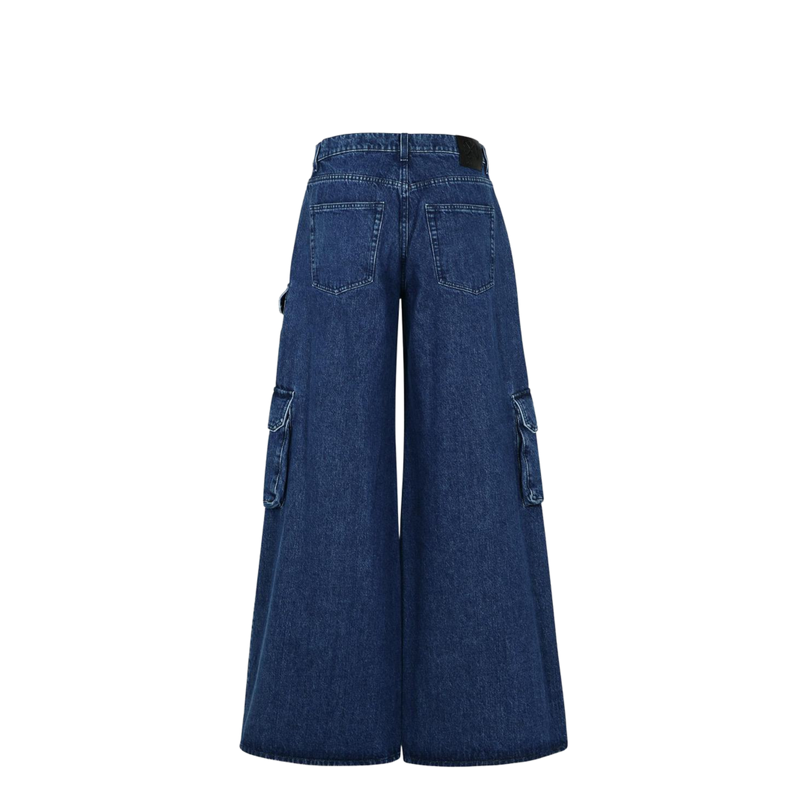 Cargo Baggy Jeans In Blue Cotton