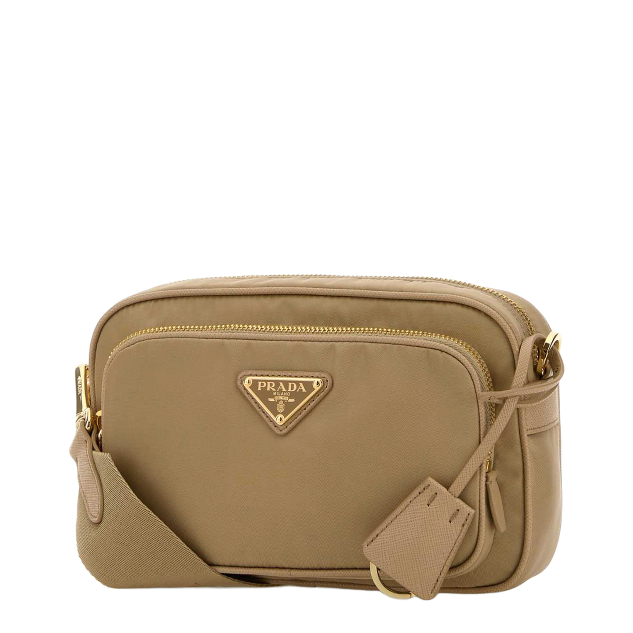 Beige Re-Nylon Crossbody Bag