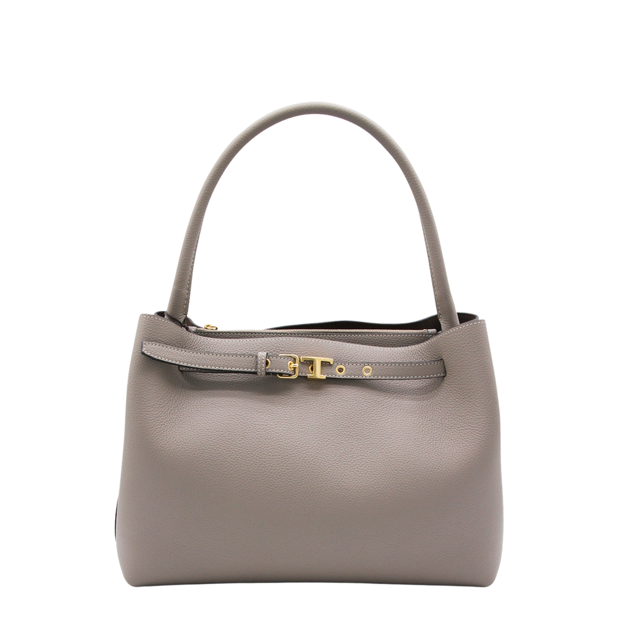 T Timeless Small Calf Leather Tote Bag - Beige Taupe