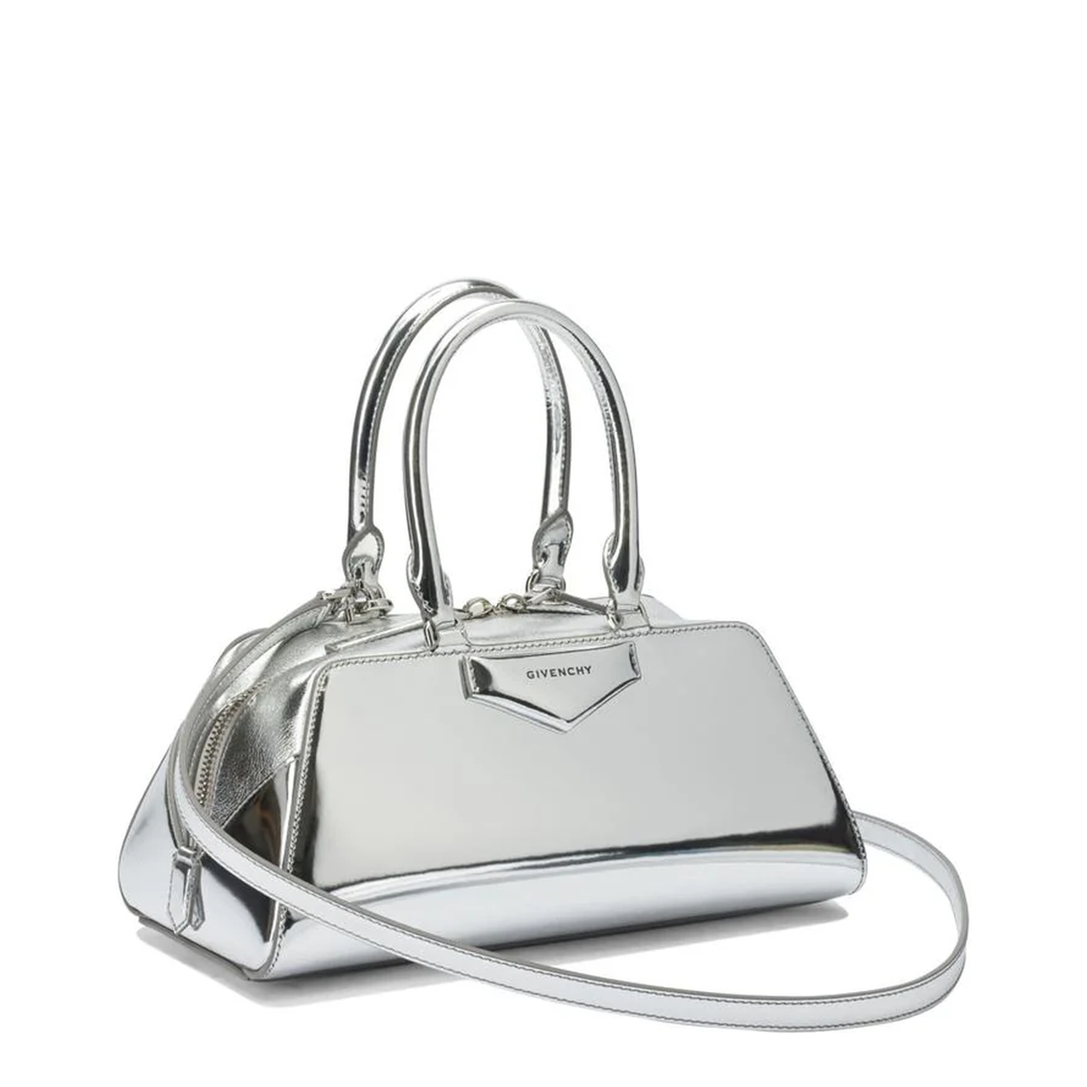 Small Antigona East-West Bag in Laminated Leather