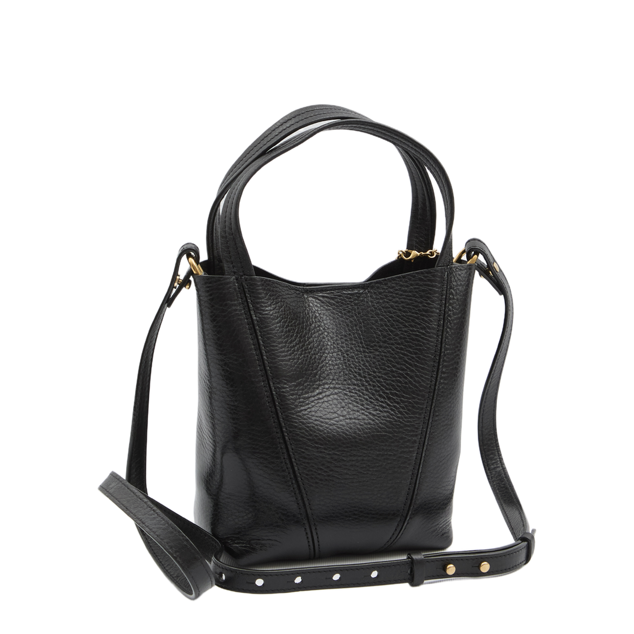 Small Spin Tote Bag in Grained Leather