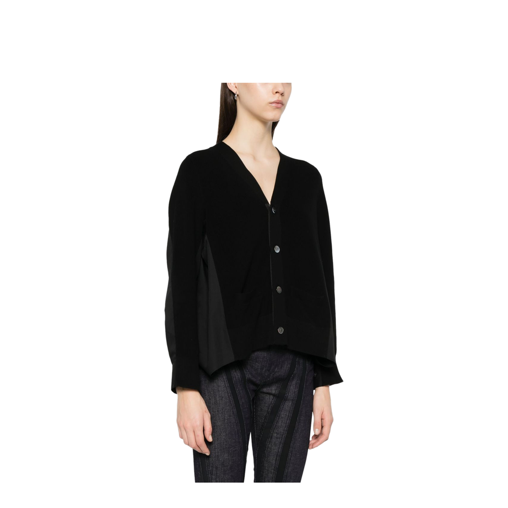 Cotton Knit x Cotton Poplin Cardigan