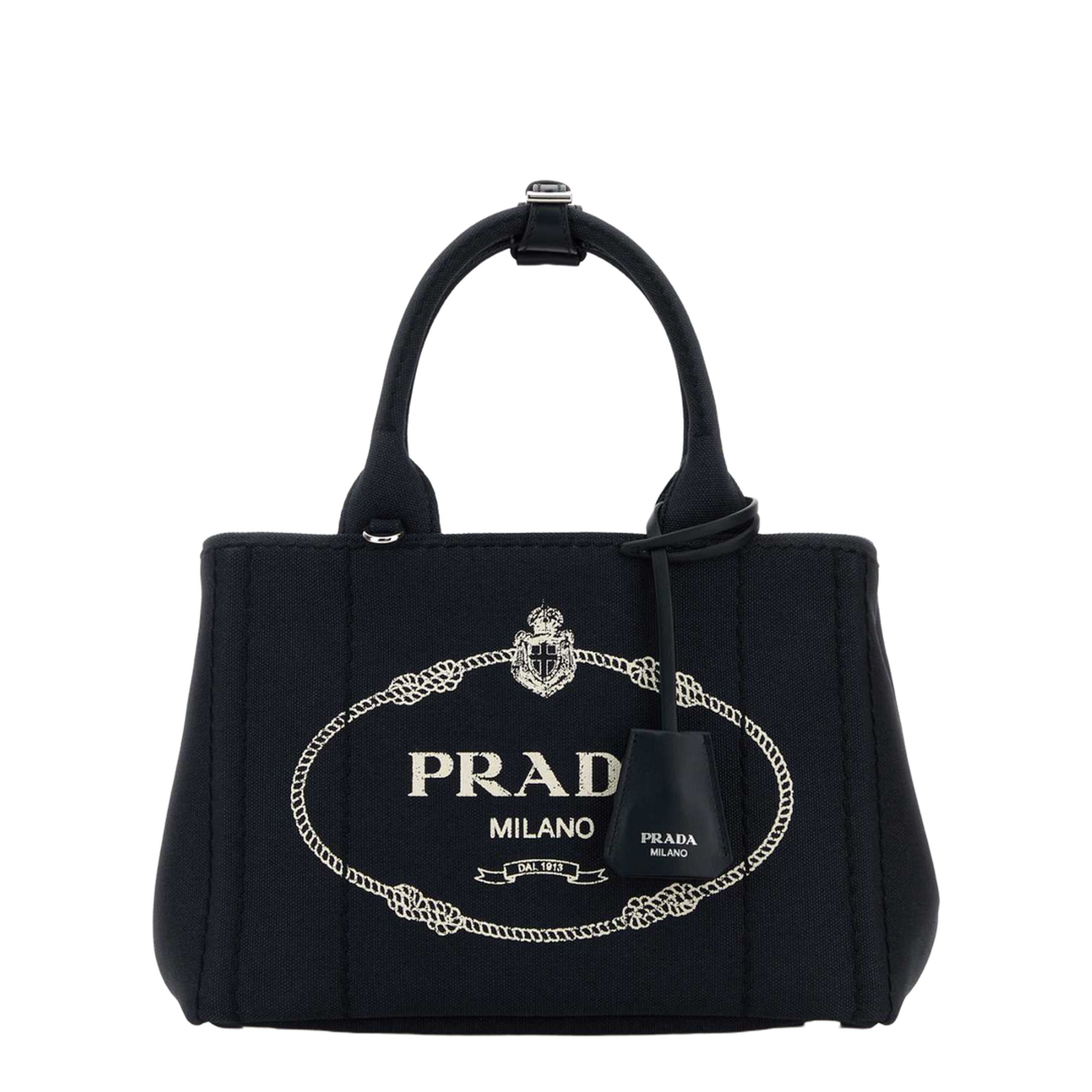 Dark Blue Canvas Small Jardinière Handbag