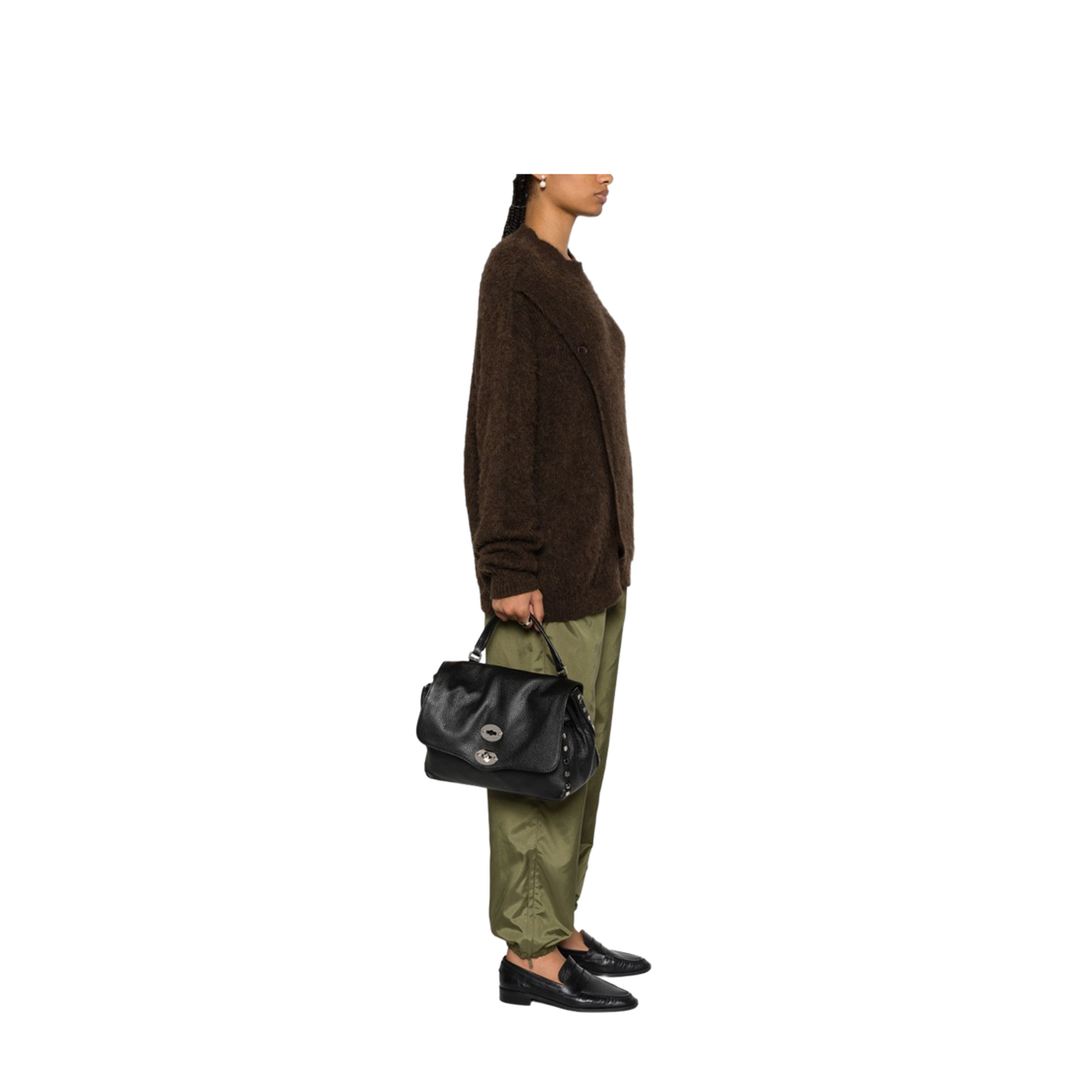 Postina Daily Small Calfskin Top-Handle Bag - Nero