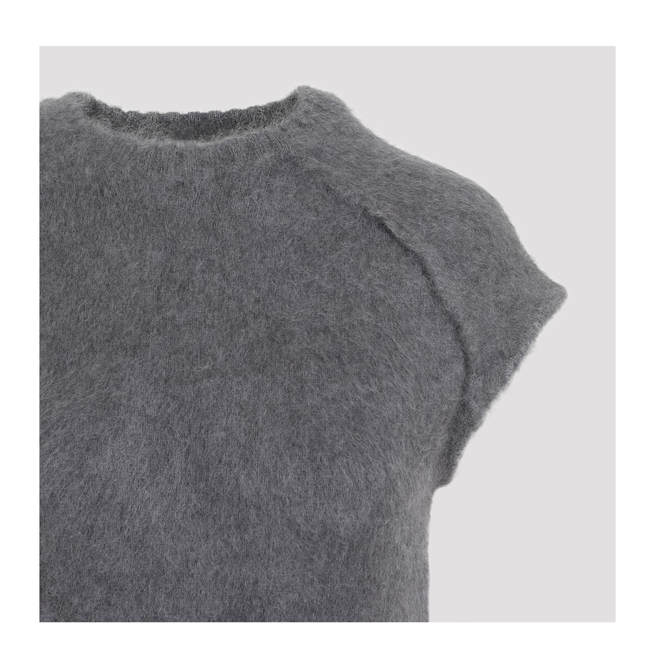 Knit Grey Virgin Wool Long Dress