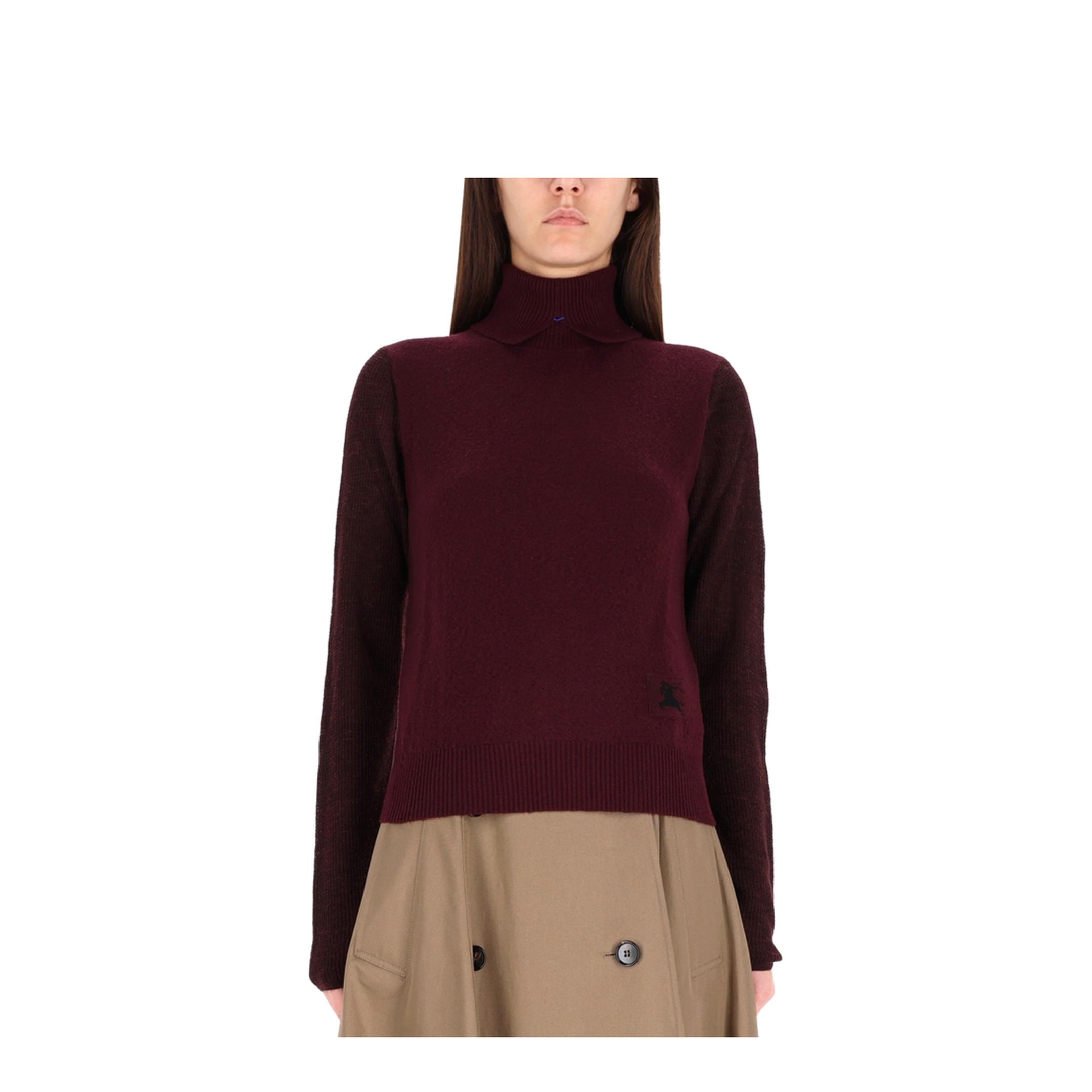 Wool Blend Sweater - Dark Red