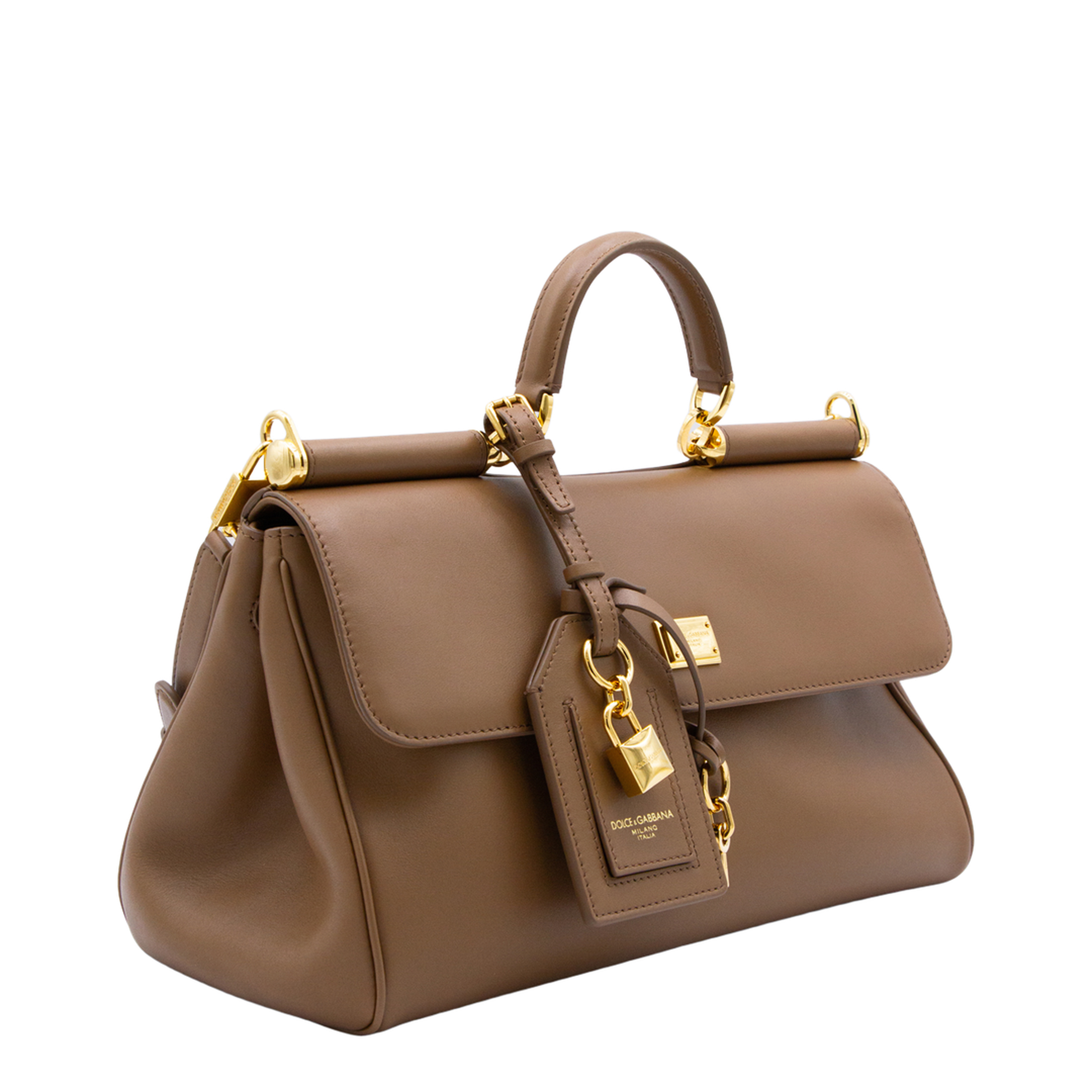 My Sicily Handbag in Plongé Calfskin in Brown