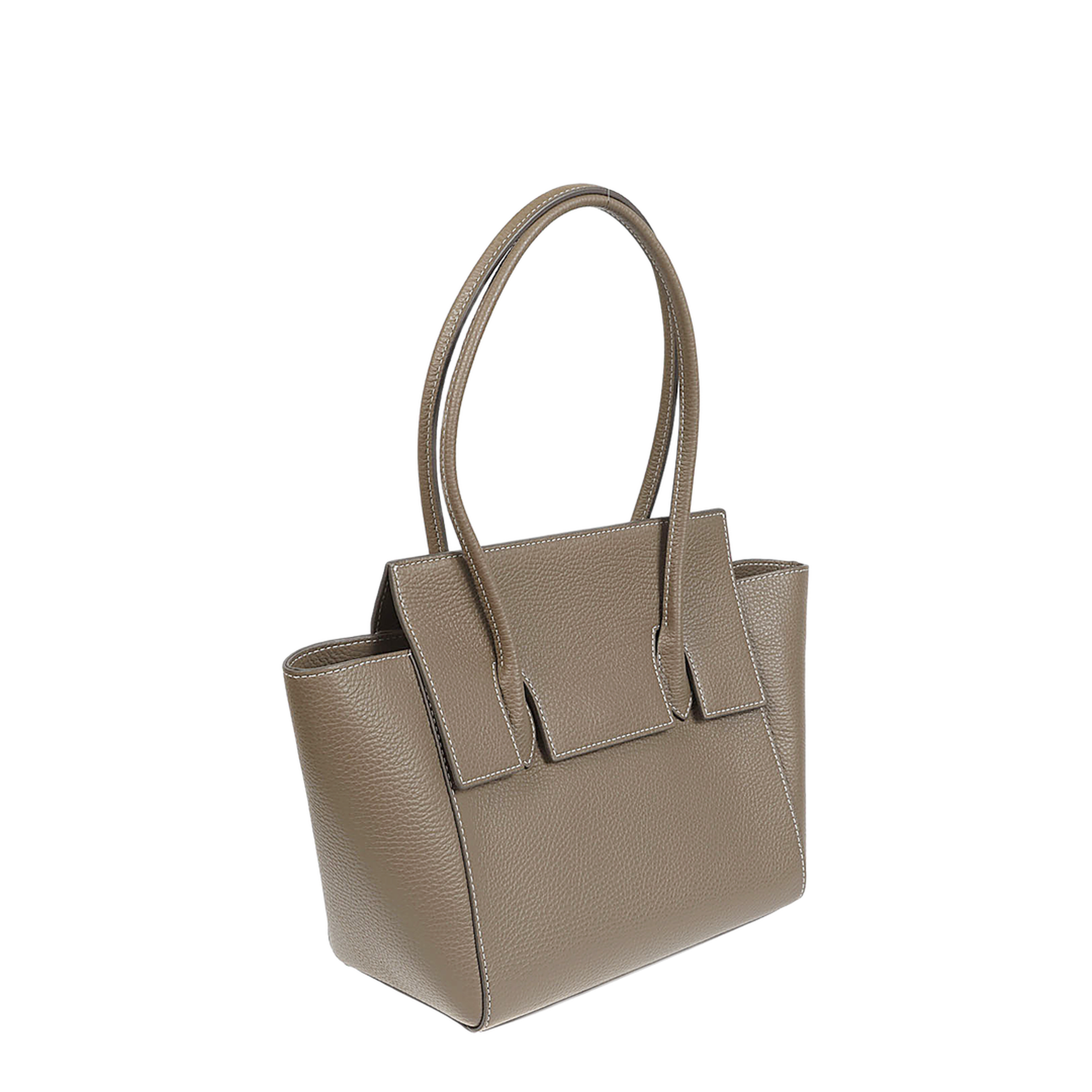 MAYFEYR - ROUNN - Felice Flap Leather Tote Bag - FELICEFLAP26TAUPE