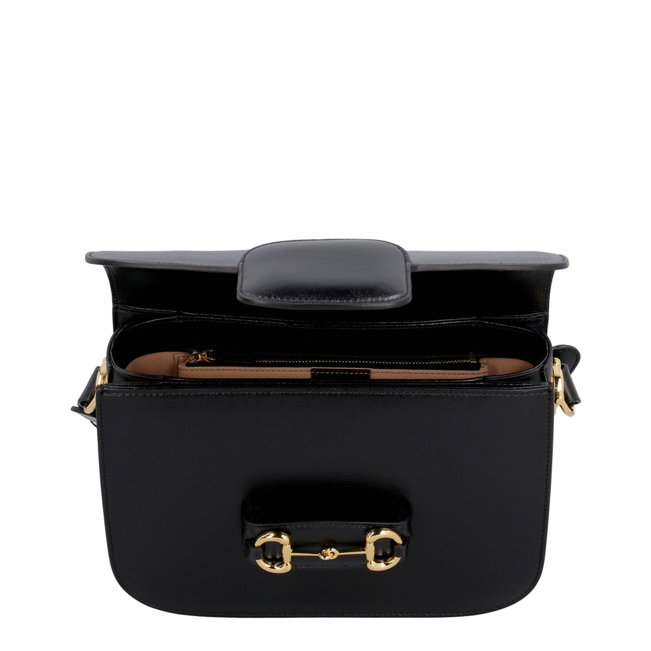 Horsebit 1955 Medium Leather Shoulder Bag - Black