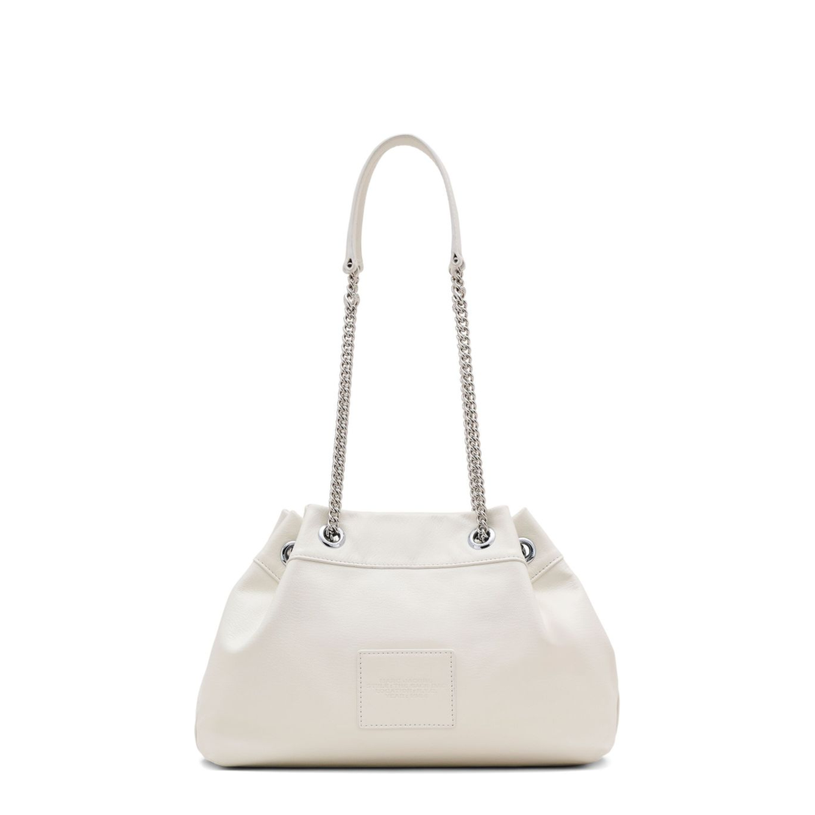 Chain Sack Shoulder Bag In White Leather