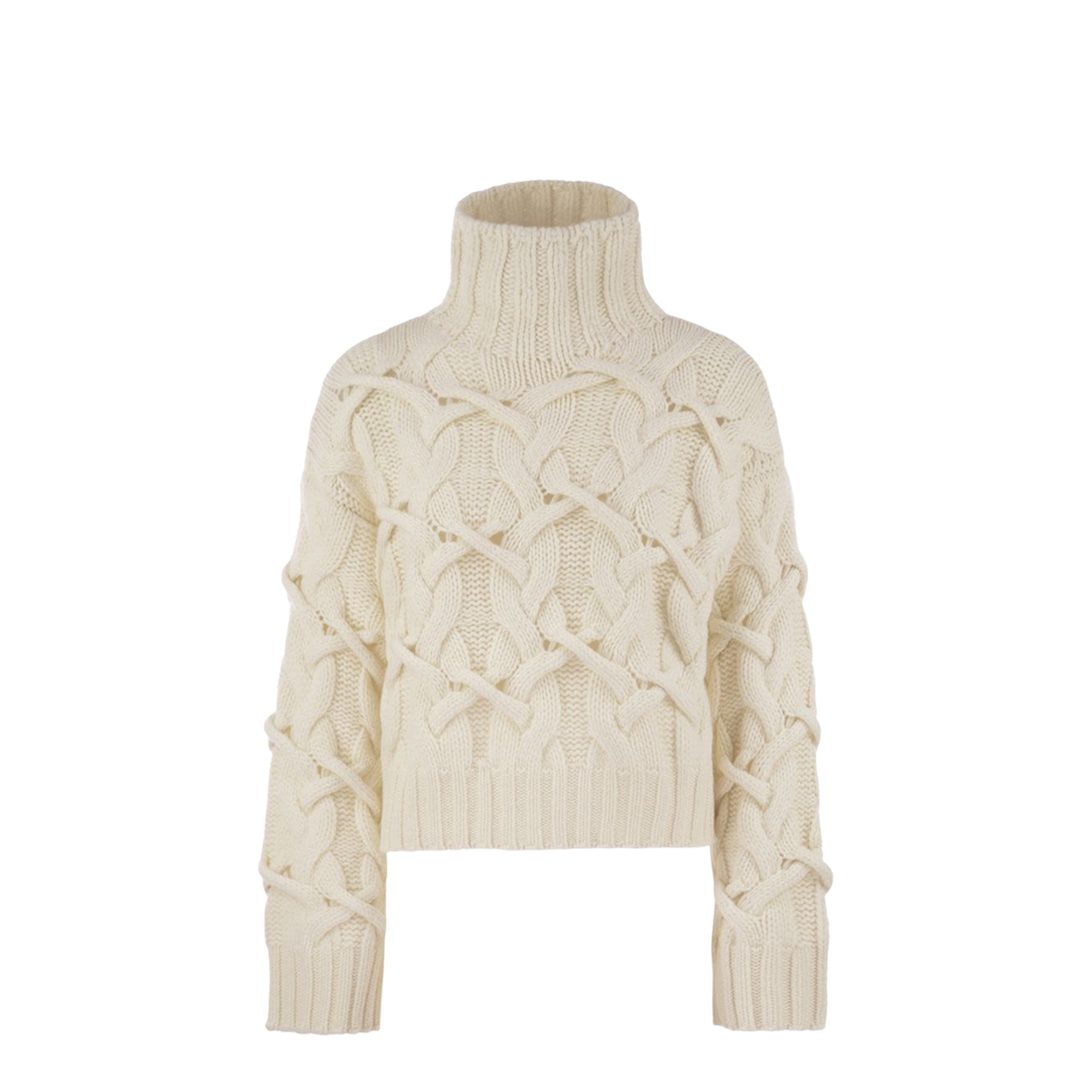 Braided High Necked Cashmere Sweater