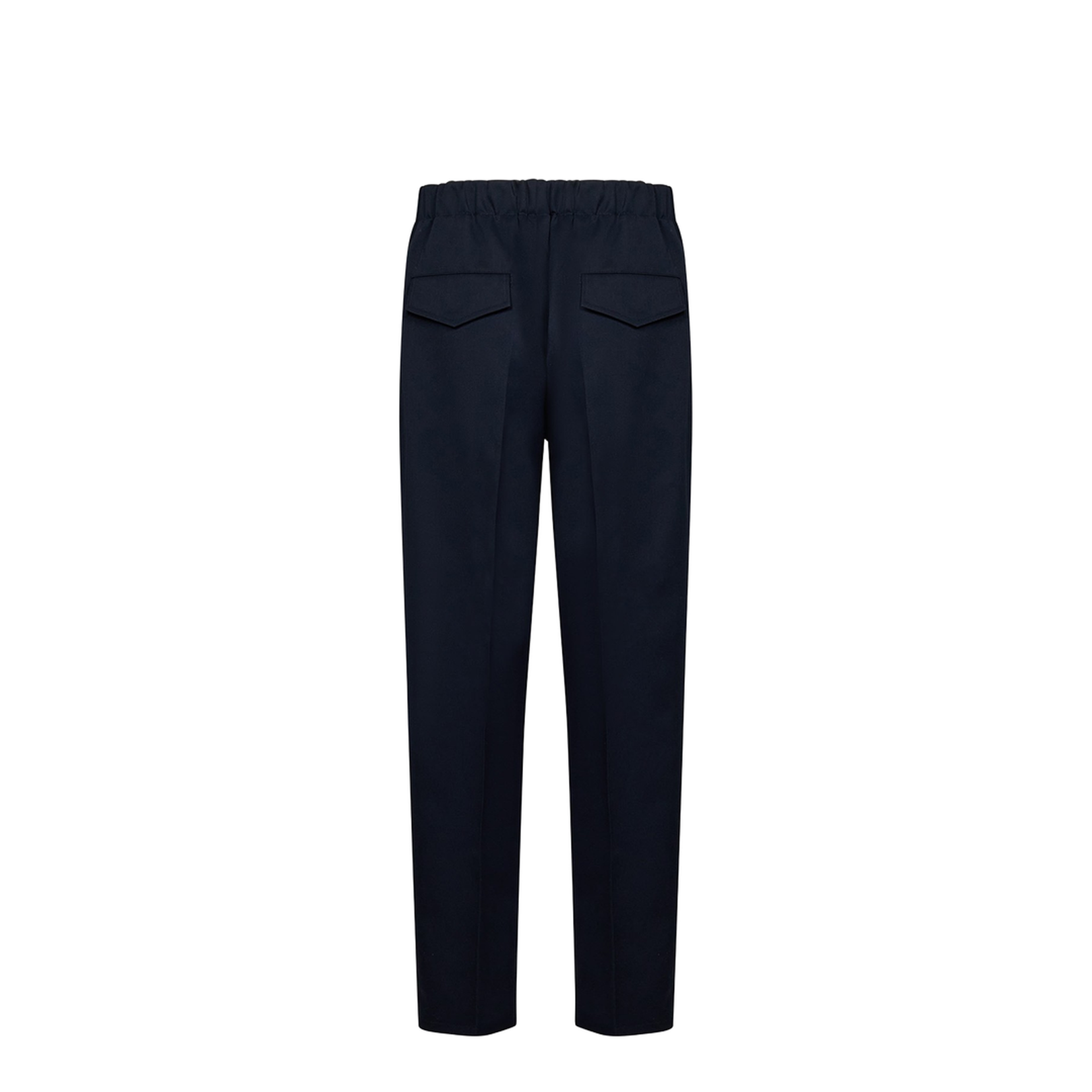 Tapered Dark Blue Wool Trousers