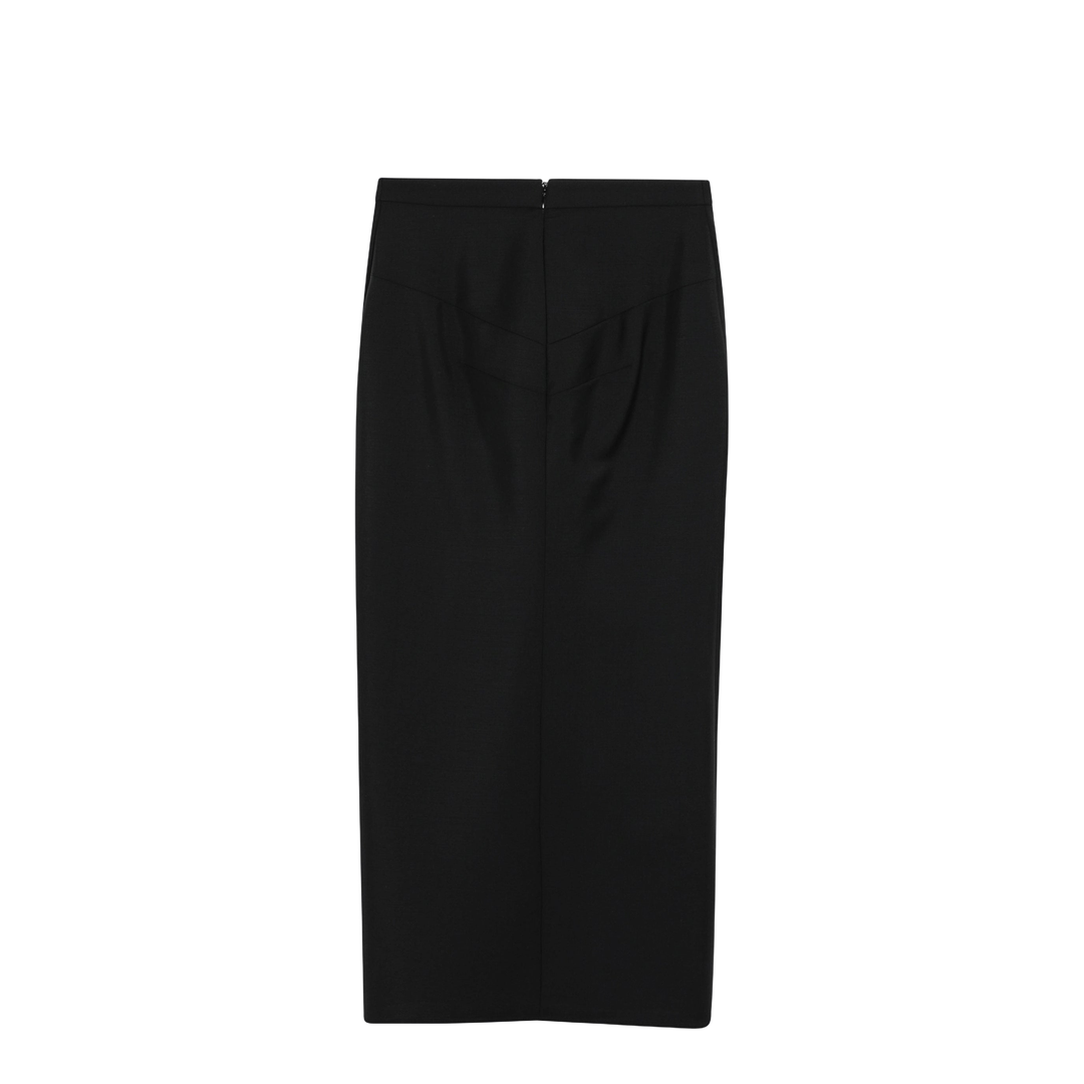 Draped Skirt in Black Wool and Mohair