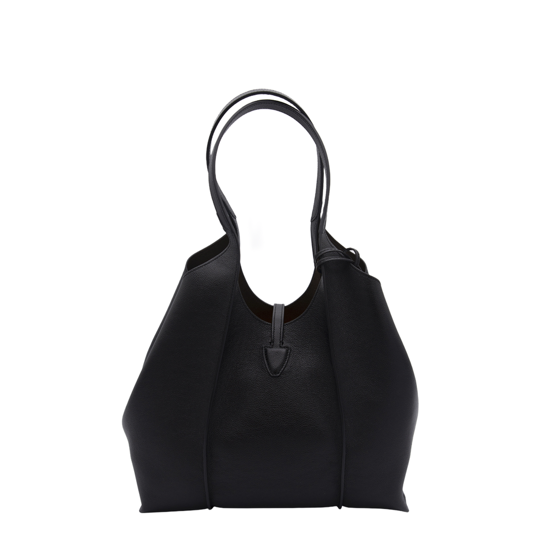 T Timeless Small Calf Leather Shopping Bag - Black