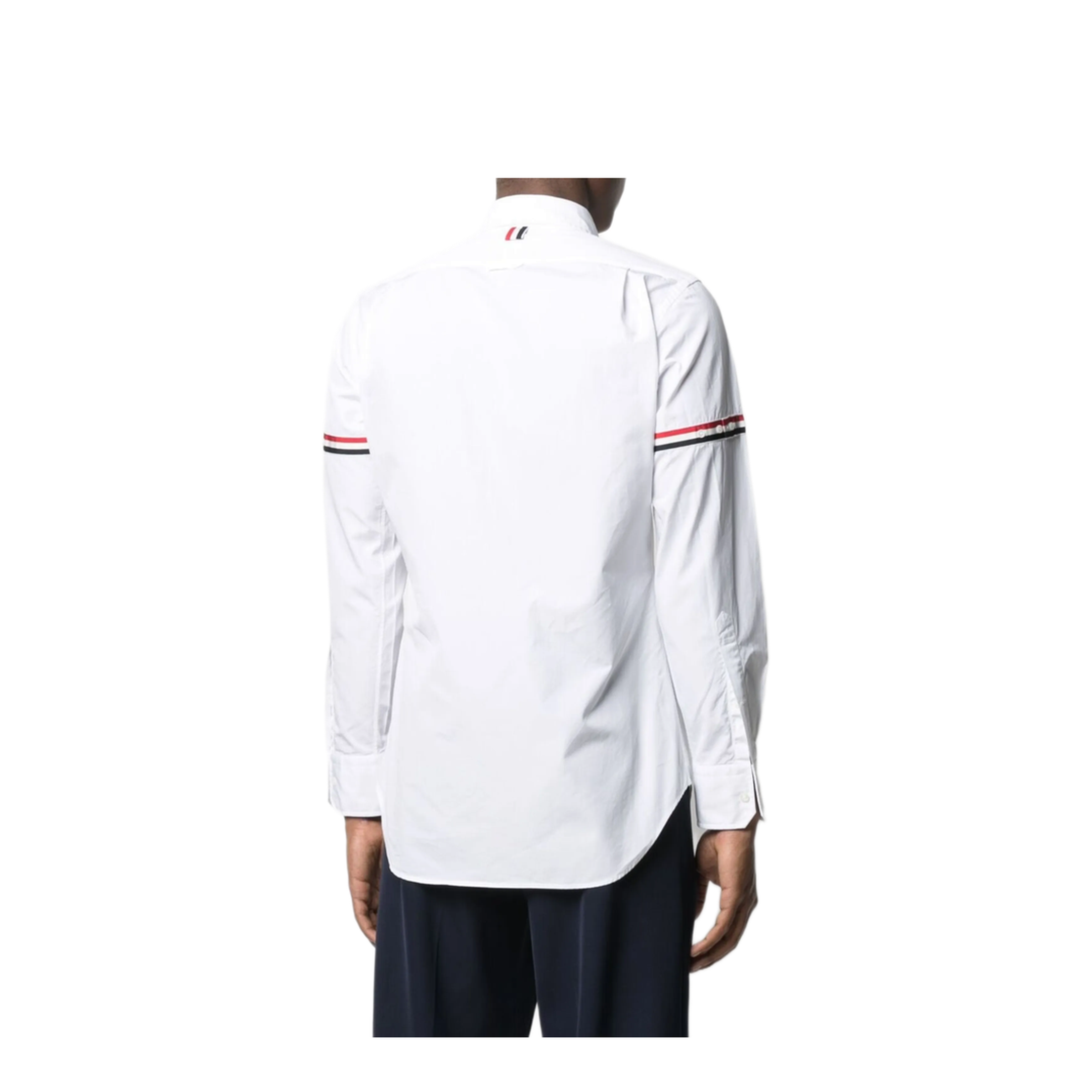 MAYFEYR - Thom Browne - Classic Shirt With Rwb Grosgrain Armbands In Poplin - MWL150E03113100