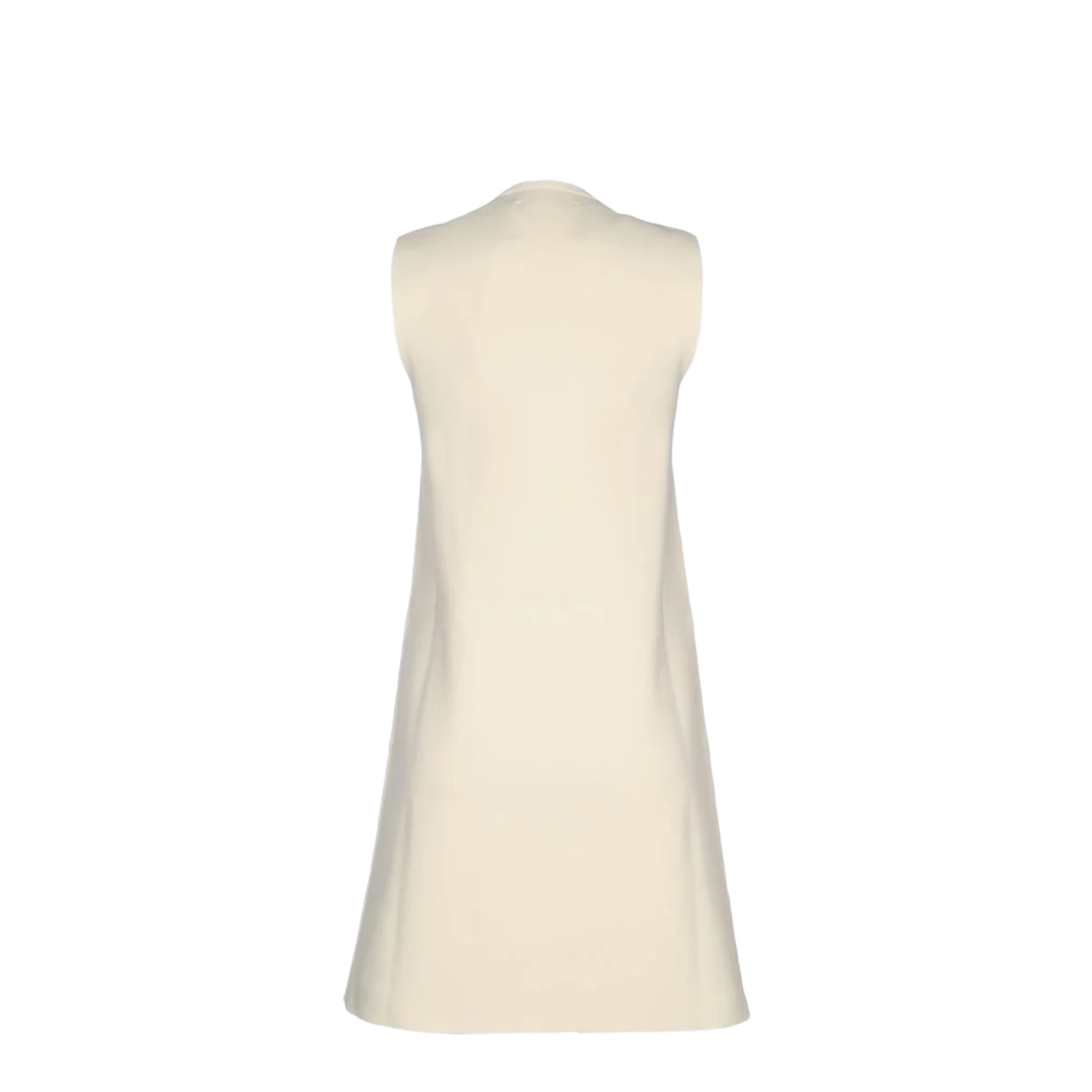 White Sleeveless Dress In Cotton
