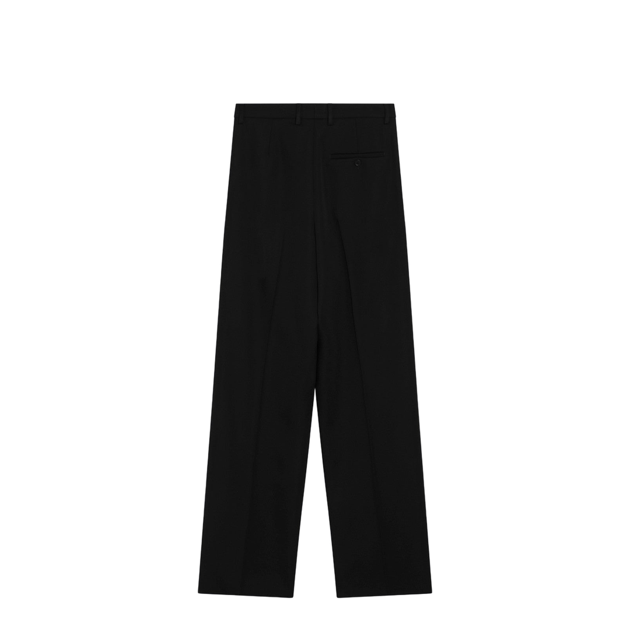 Black Wool Wide-Leg Pant