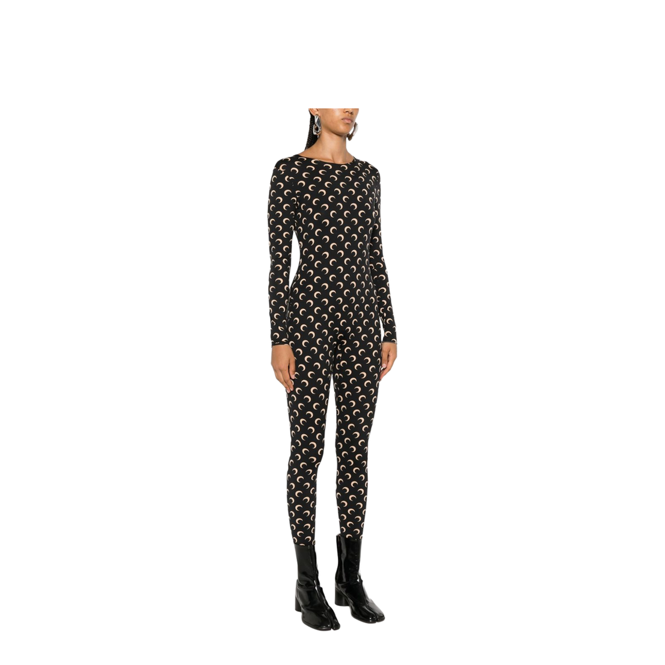Moon Printed Catsuit - Black