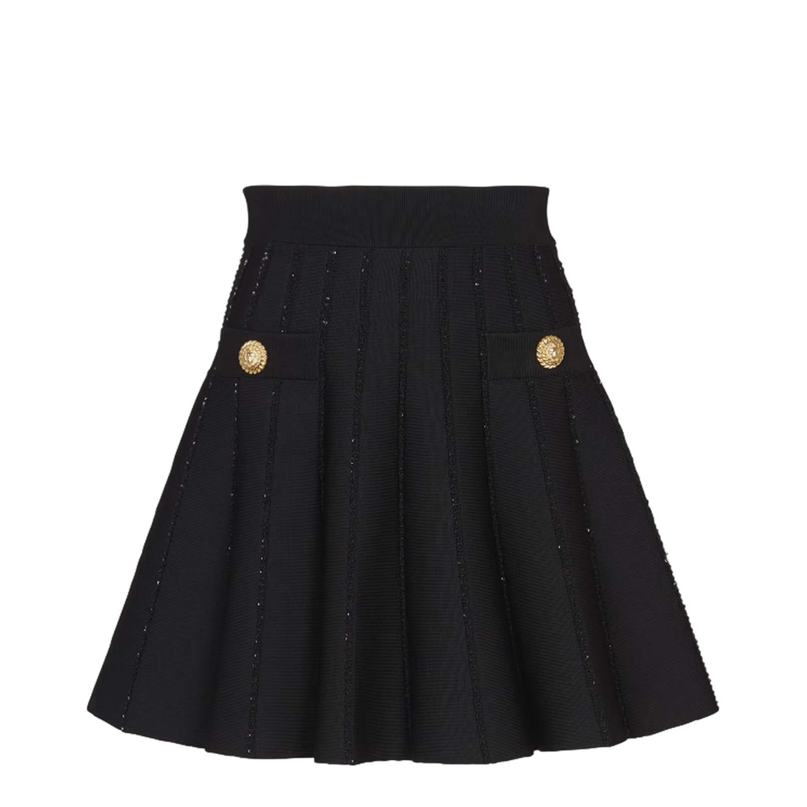 Flared Knit Skirt with Sparkly Stripes