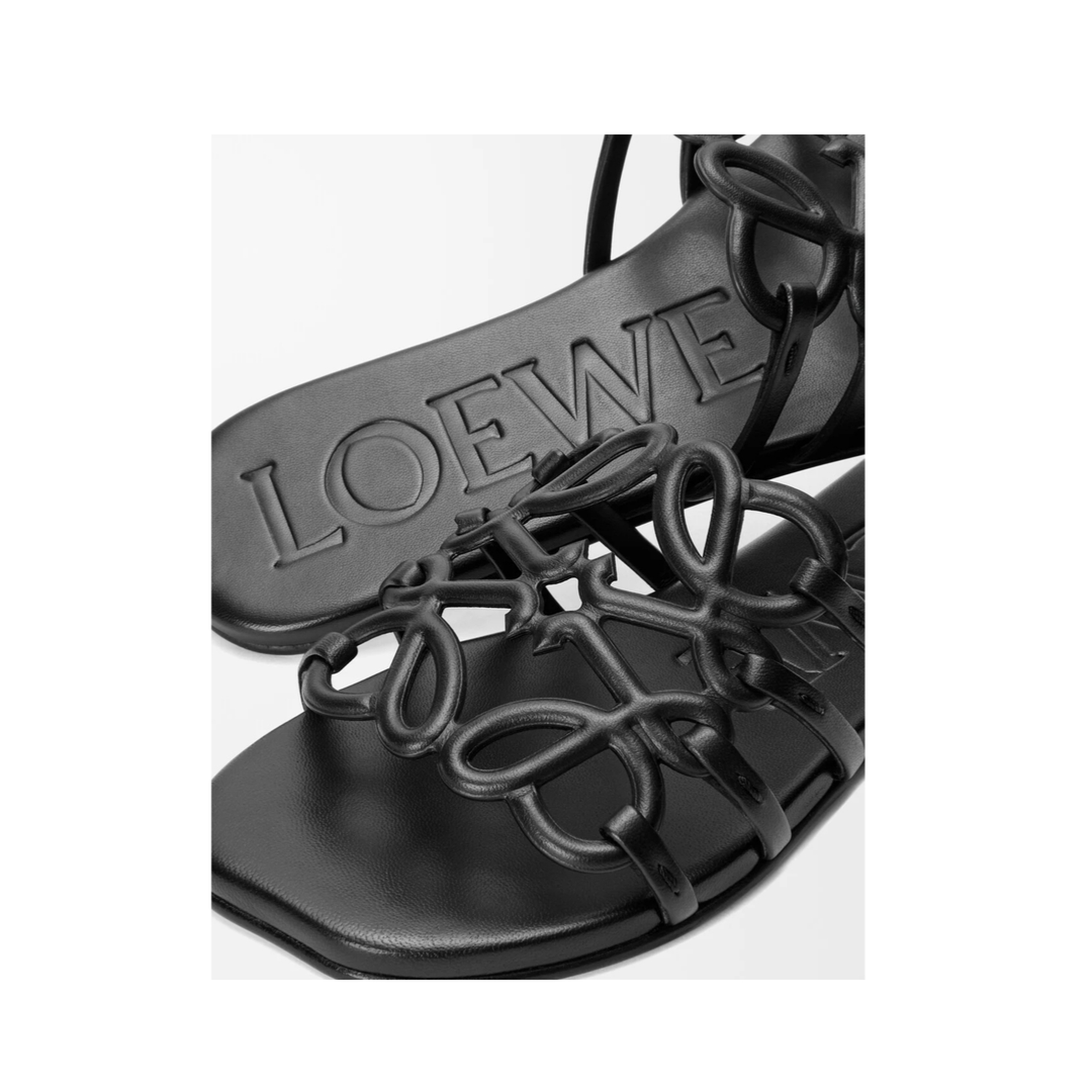 Petal Anagram Leather Sandals