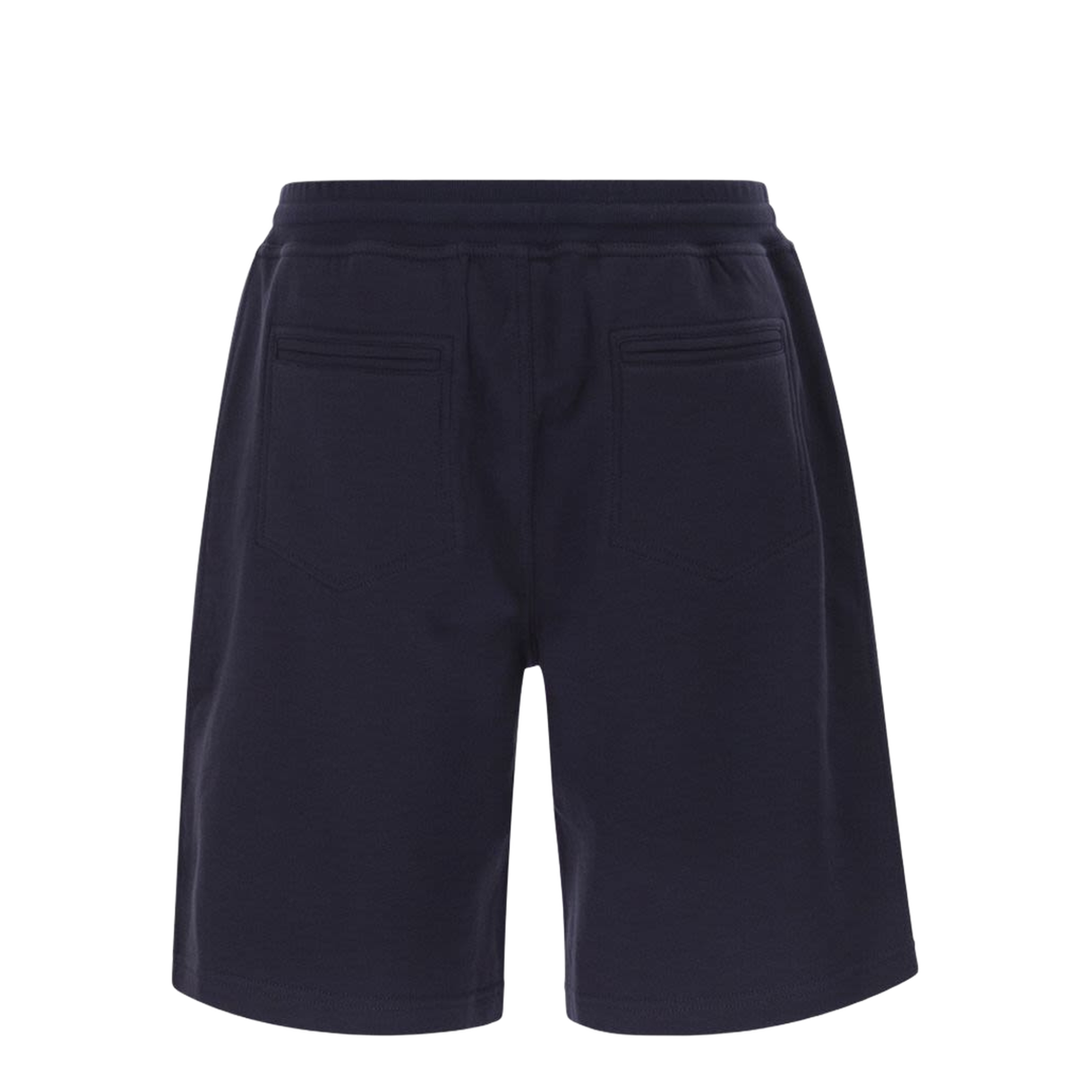 Techno Cotton Fleece Bermuda Shorts Navy Blue