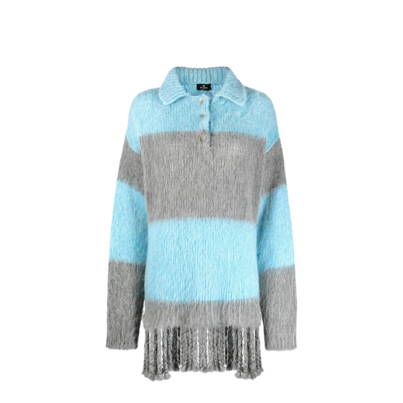 Fringed-Edge Sweater Minidress
