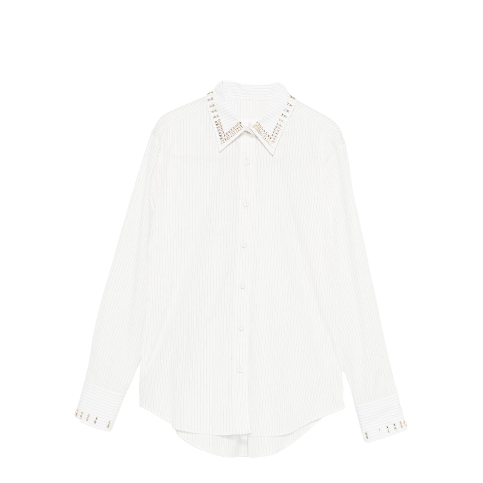 Pinstripe Silk Shirt White