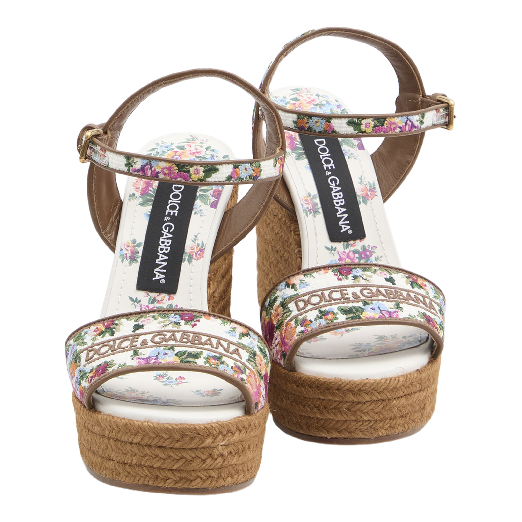 Wedge Sandals with Logo Embroidery