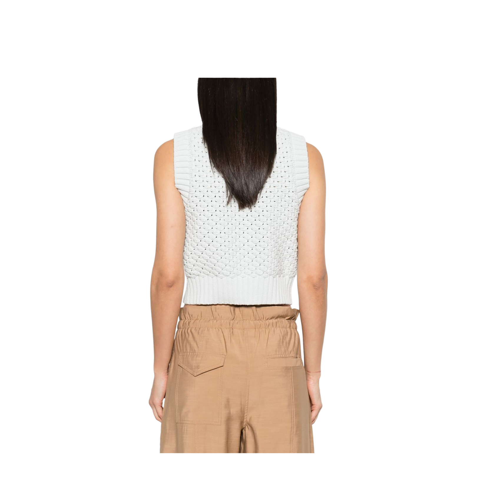 Textured Cotton Pointelle Vest