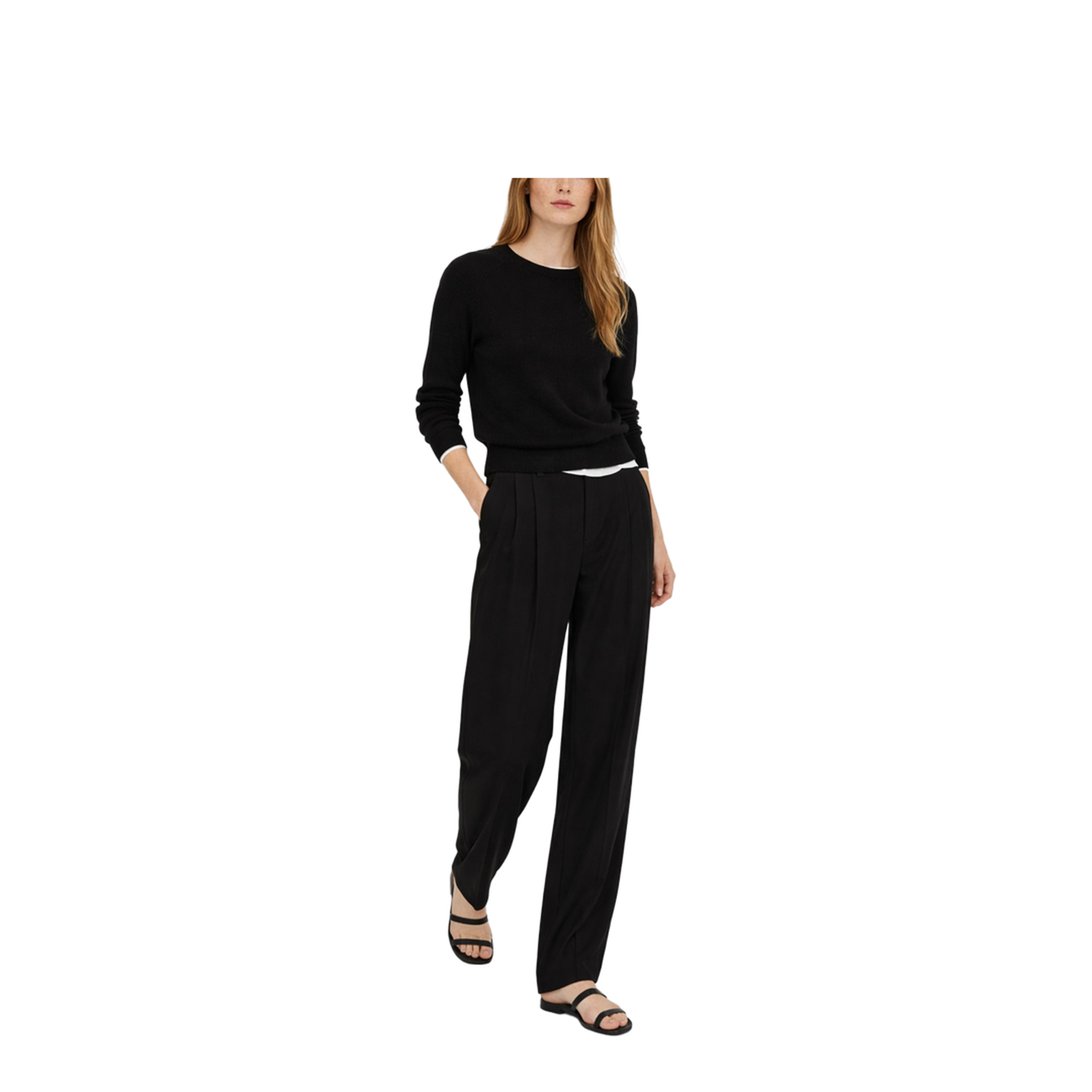Silk Blend Tailored Pants