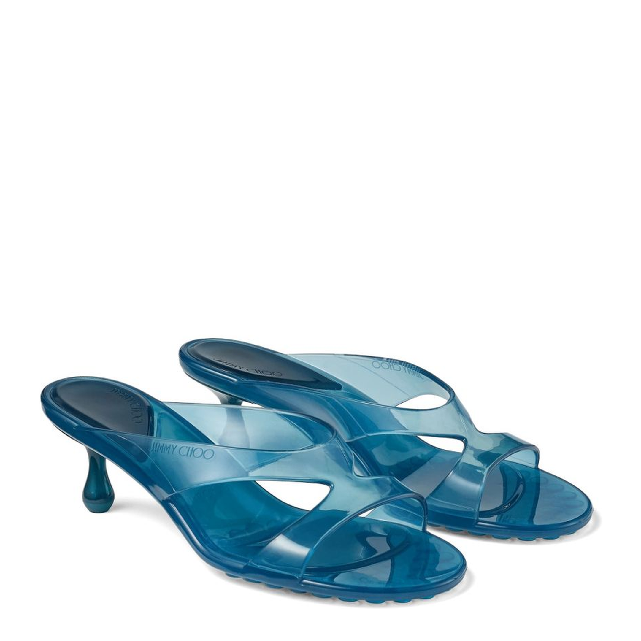 MAYFEYR - Jimmy Choo - Clear Blue Sandals - JELLYDROP50TPZLIGHTLAGOON