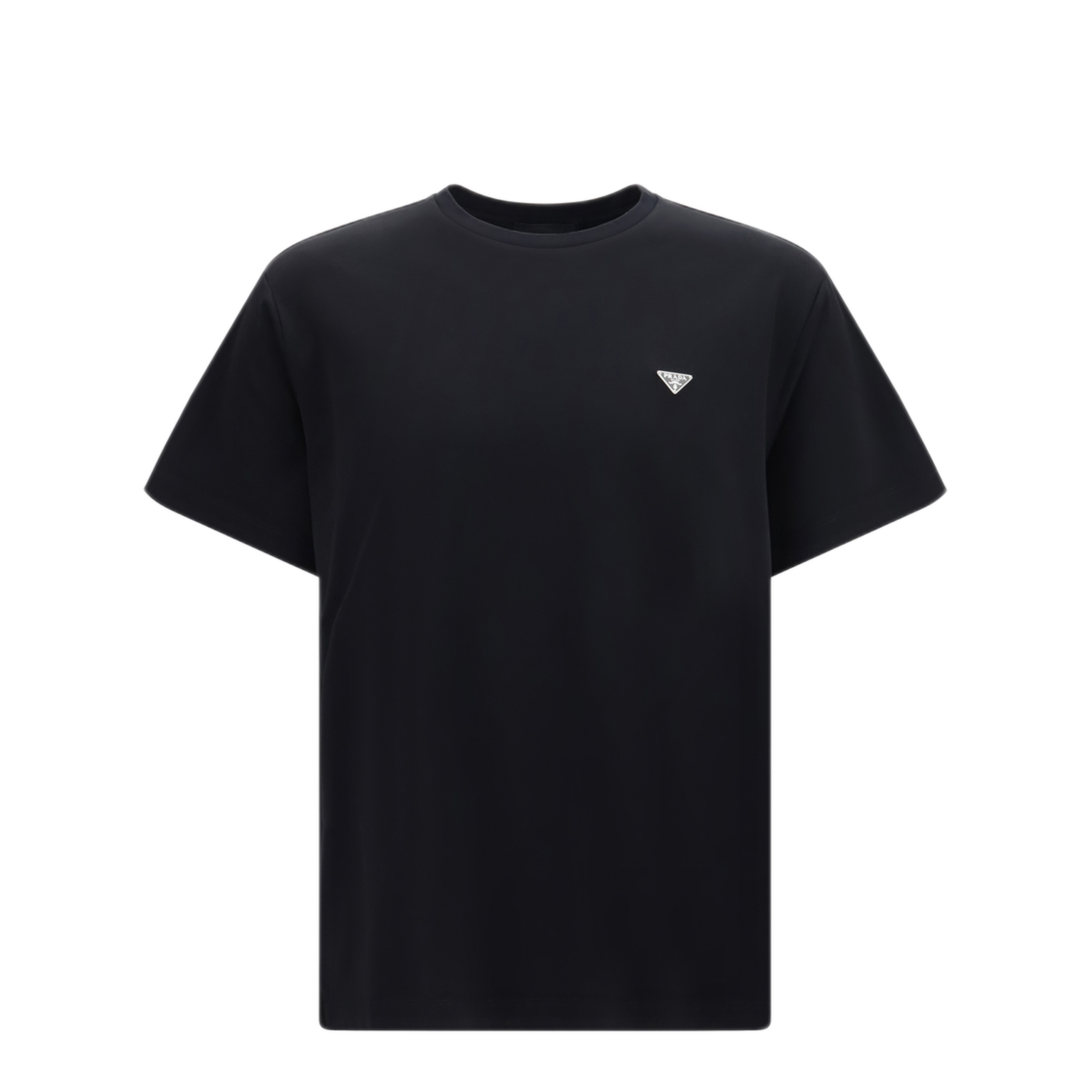 MAYFEYR - Prada - Cotton T-Shirt With Triangle Logo - UJN954SOOO240